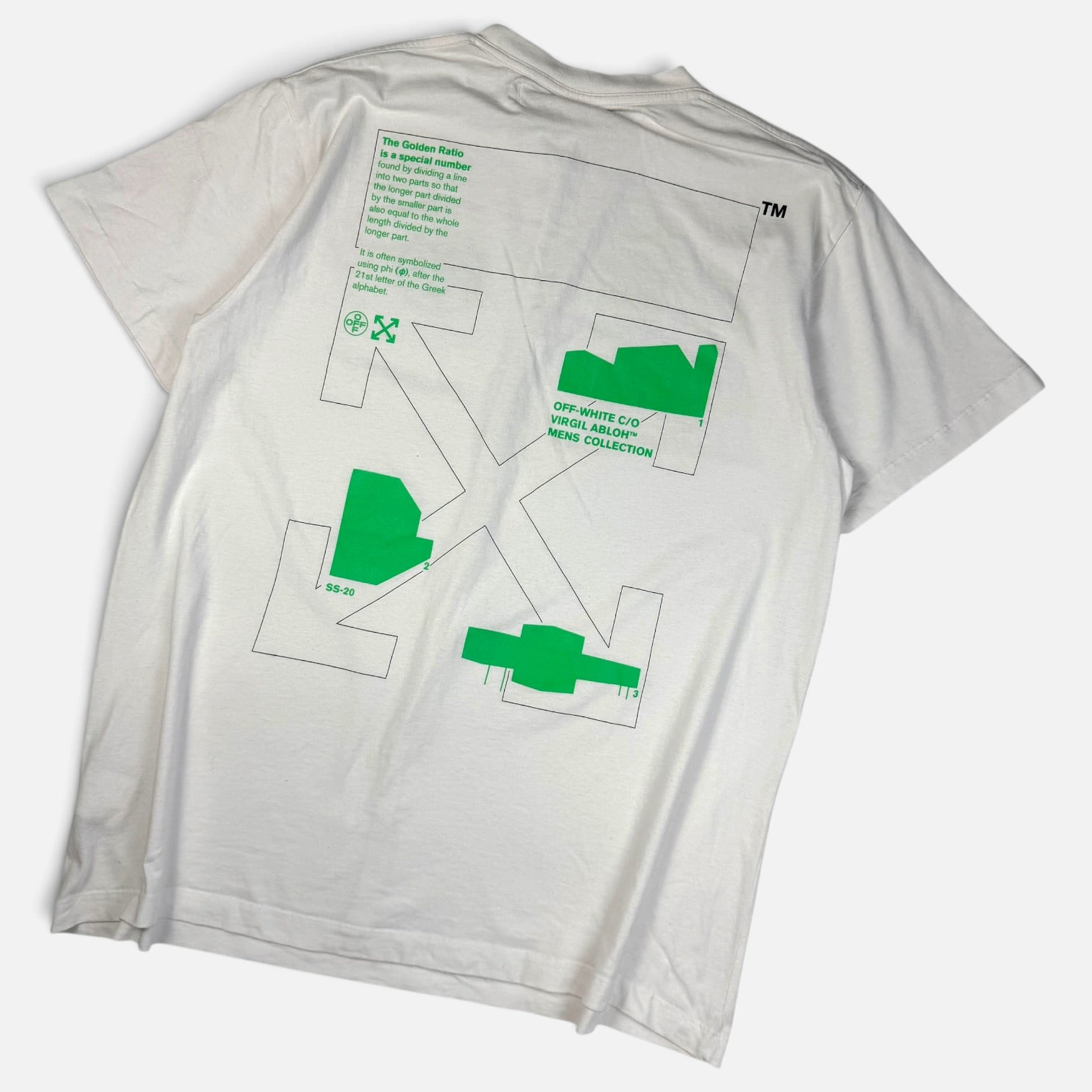 Off-White Golden Ratio T-Shirt, alb, vedere de sus