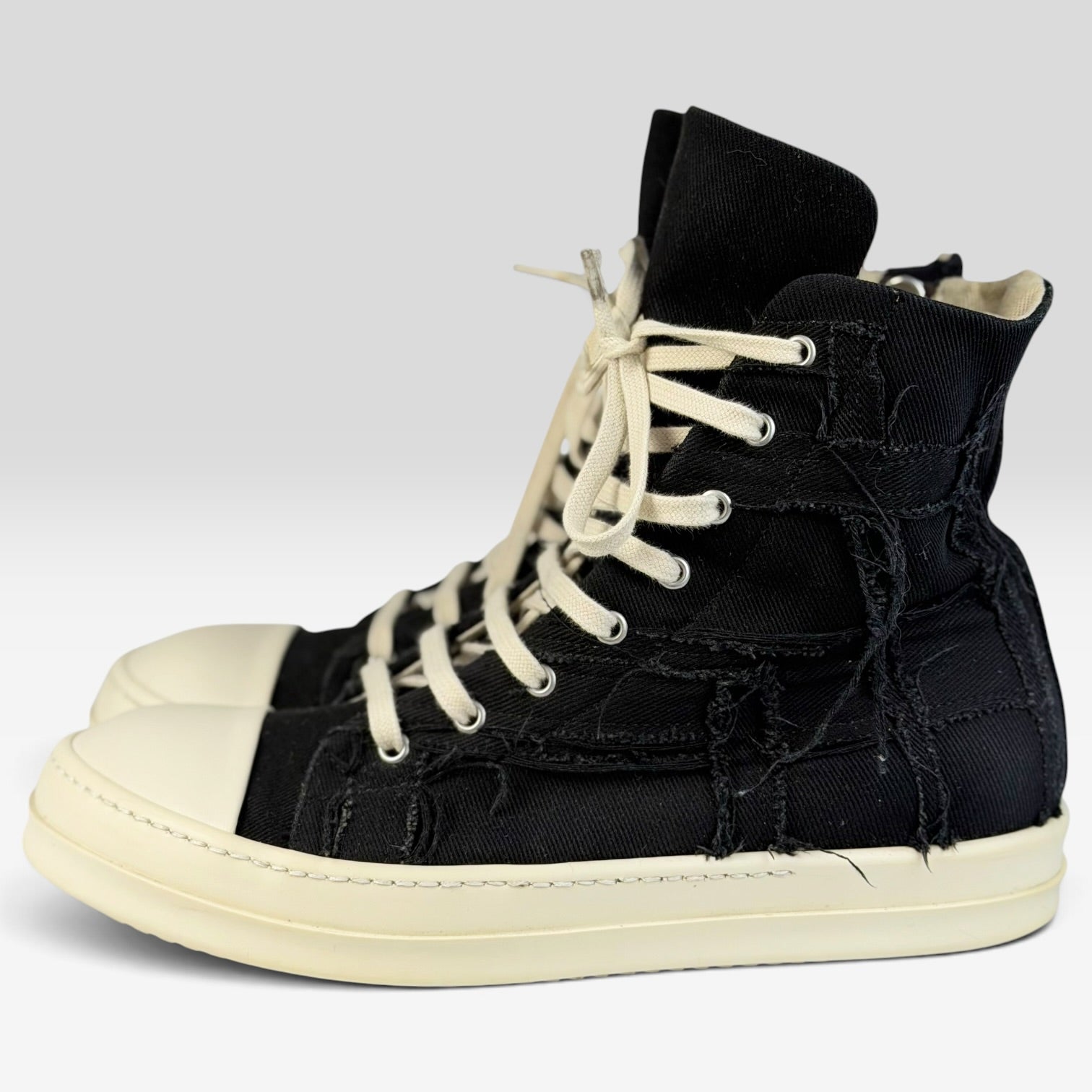 Rick Owens DRKSHDW Ramones High Slashed Black/Milk