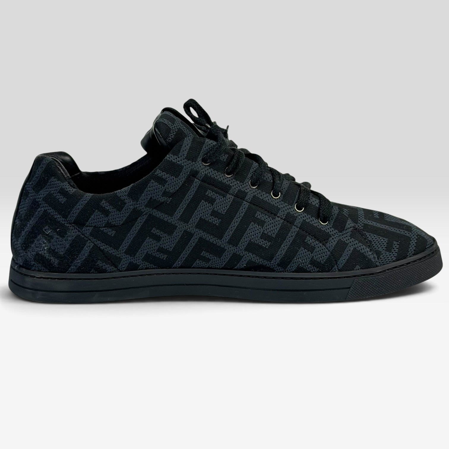 Fendi FF Zucca Monogram Low-Top Sneakers Black