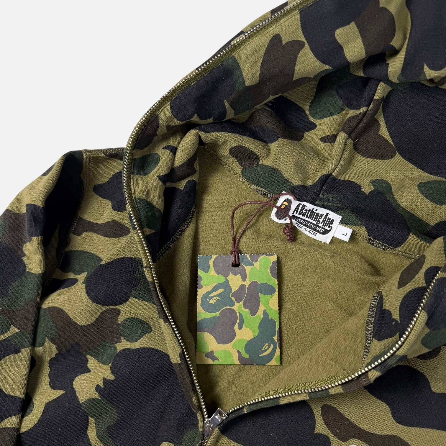 BAPE 1st Camo Full Zip Hoodie Green | Hanorac BAPE