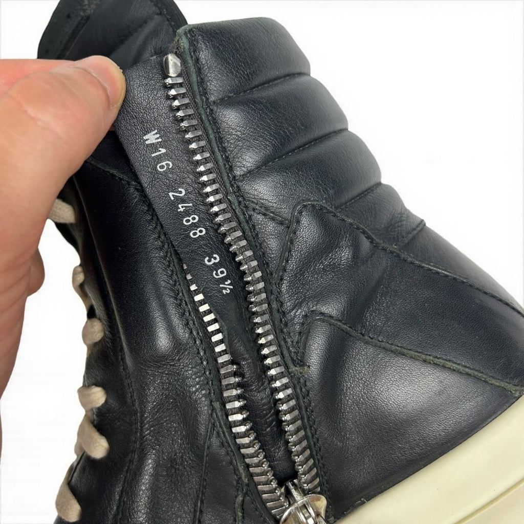 Rick Owens Geobasket Black Leather