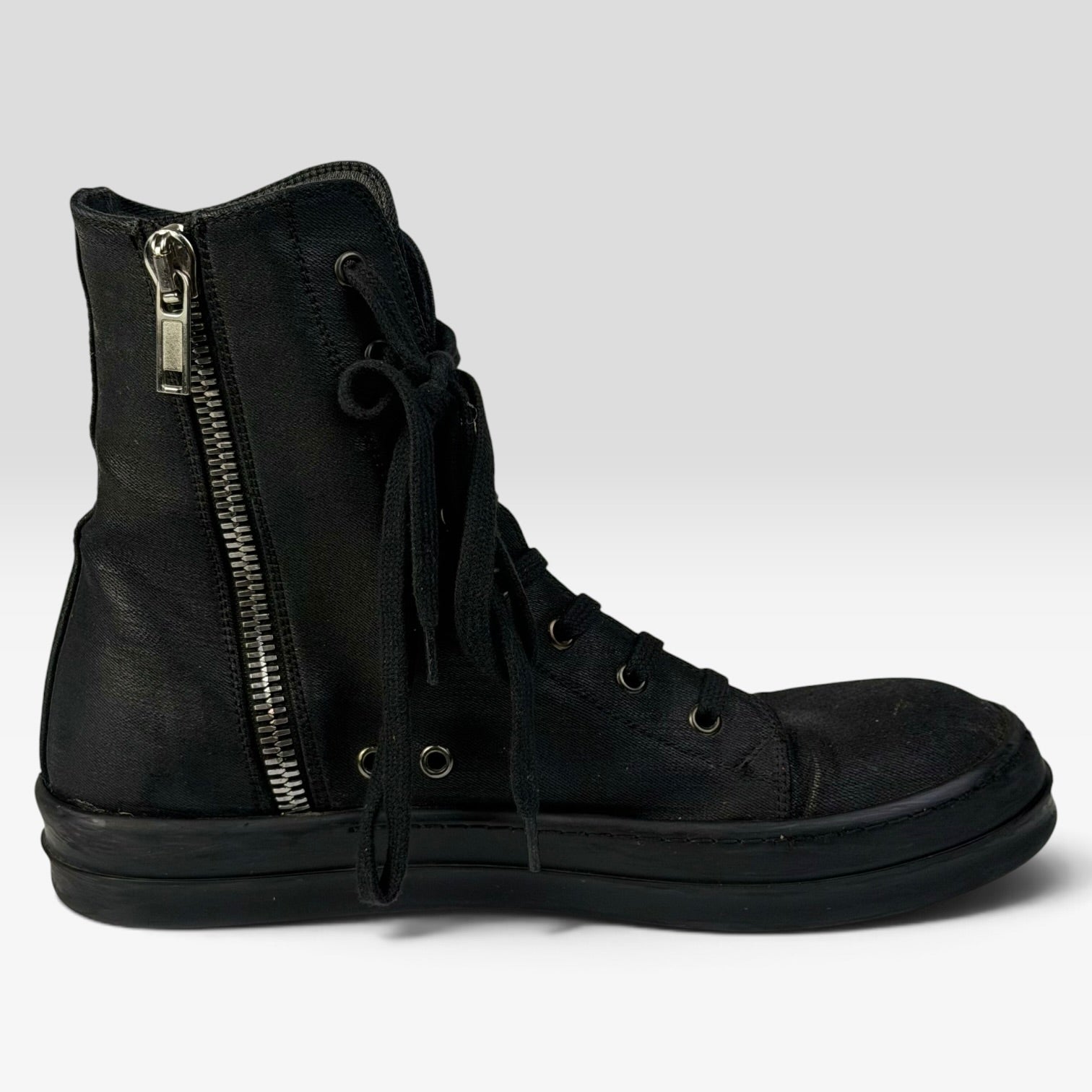 Rick Owens DRKSHDW Vegan Ramones Waxed Triple Black