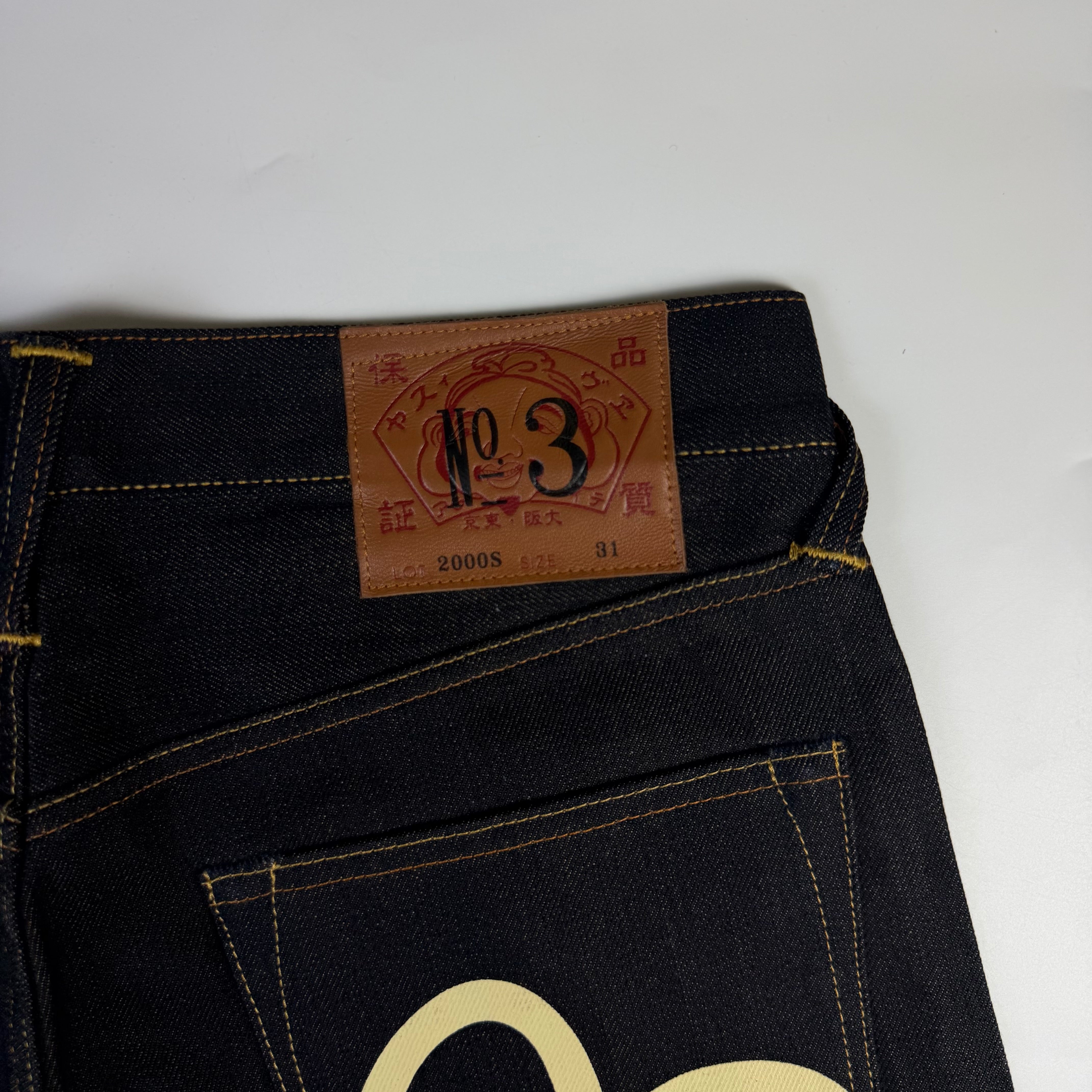Evisu No. 3 Seagull Black Raw Denim Shorts