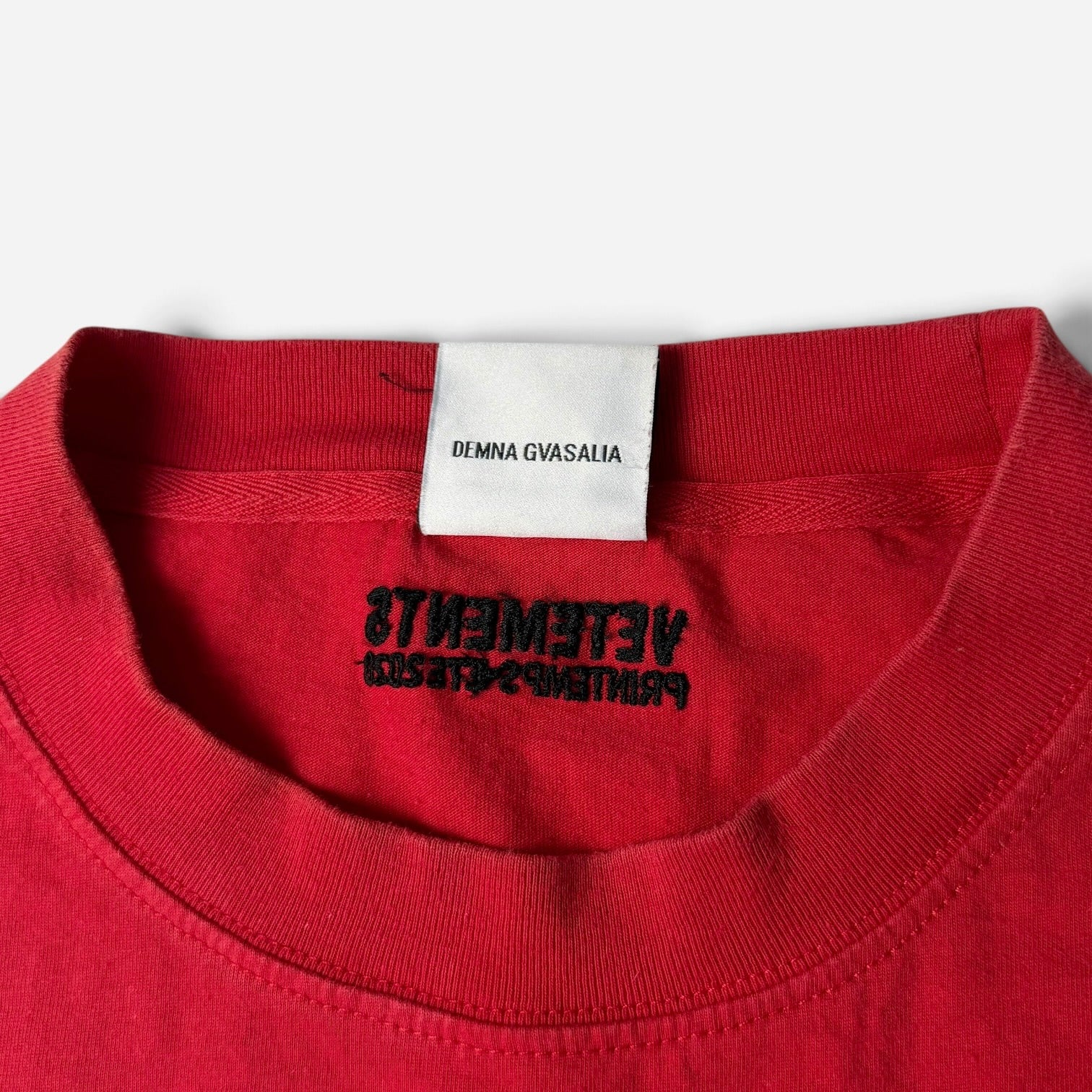 Vetements SS20 "Split-Side" Anarchy Logo T-Shirt Red/Black