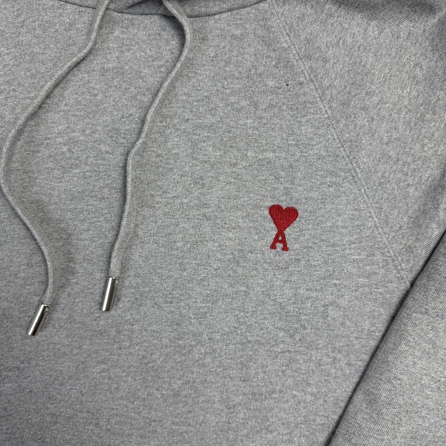 AMI Paris Logo Hoodie Grey