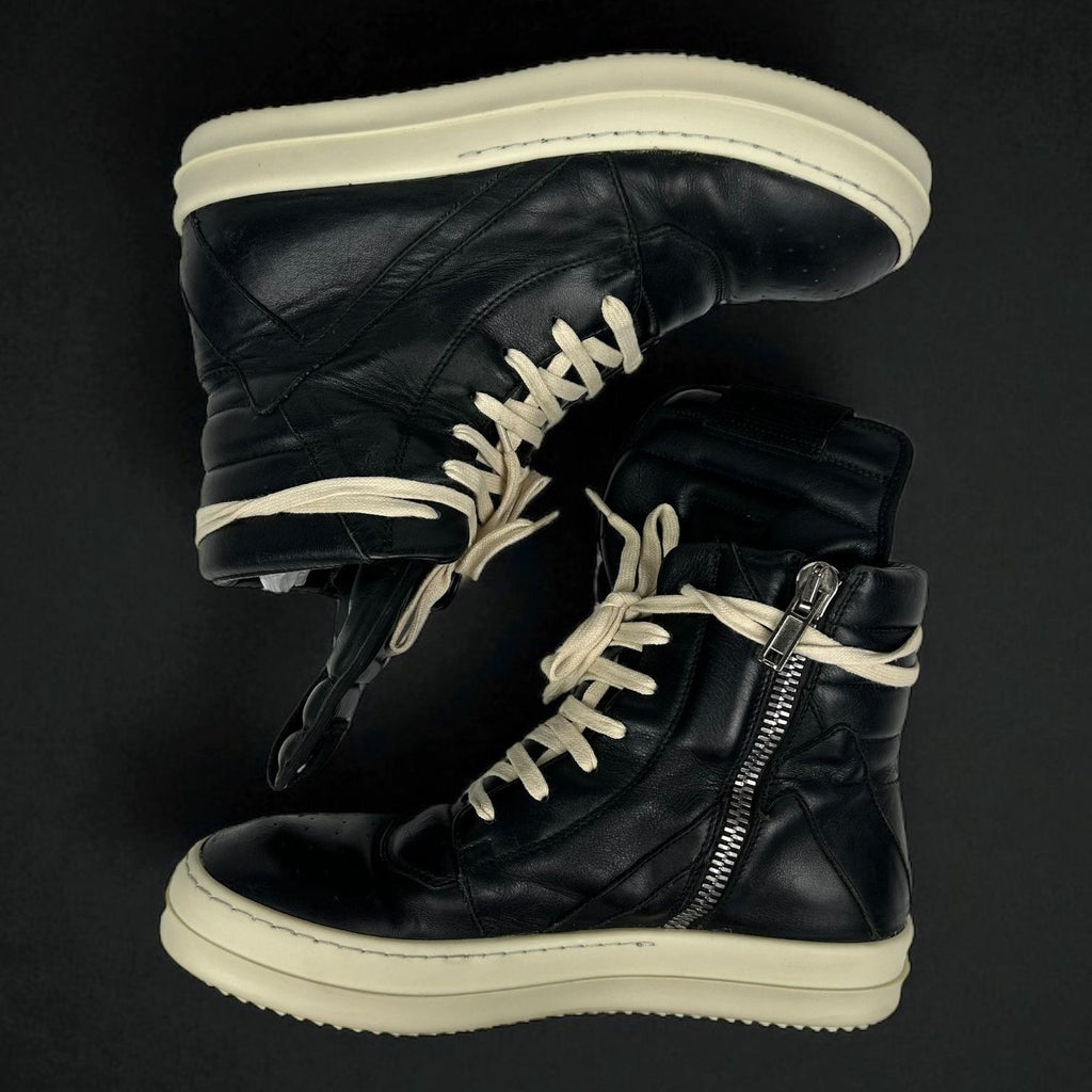 Rick Owens Geobasket Black Leather