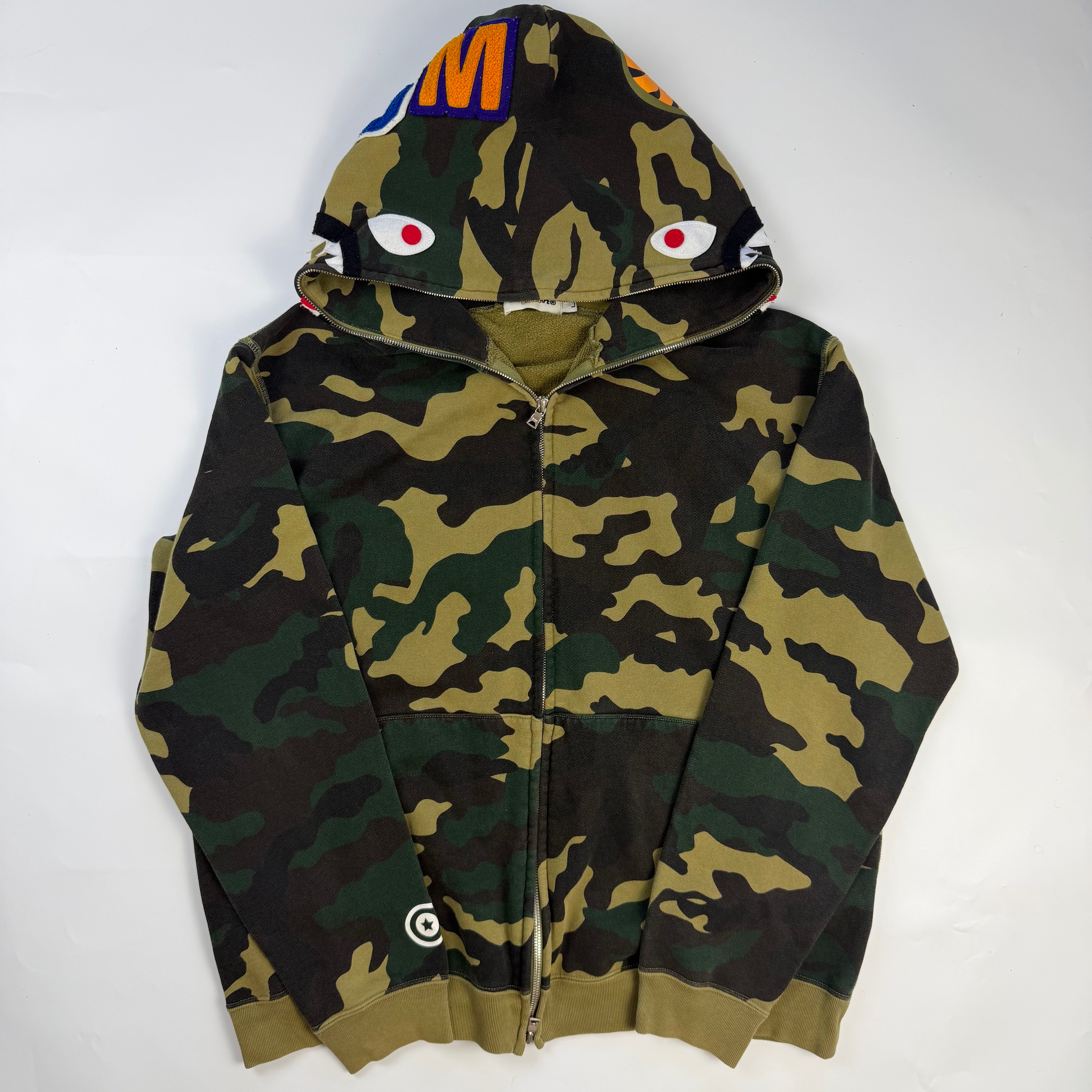 BAPE 1st Camo Shark Full Zip Hoodie Green