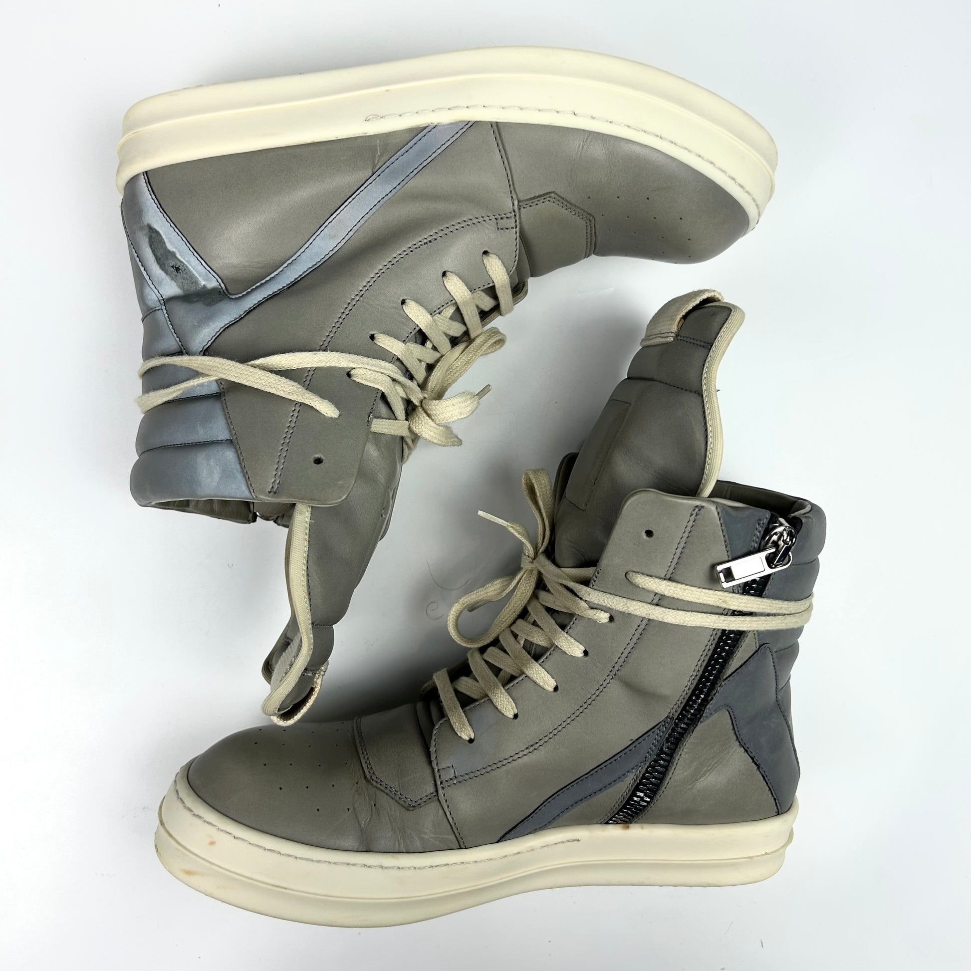 Rick Owens Geobasket Grey Reflective