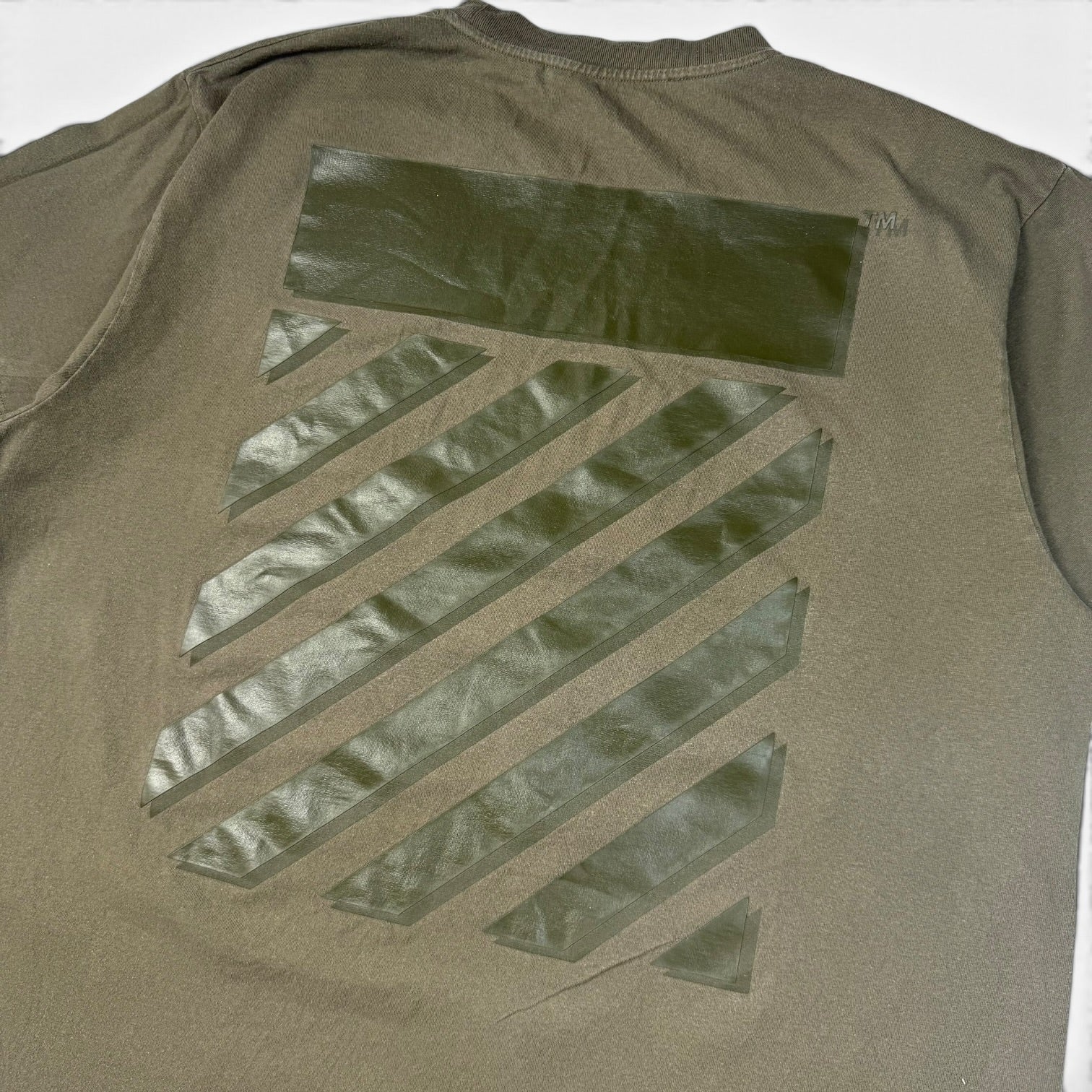 Off-White Rubber Diagonal T-Shirt Khaki