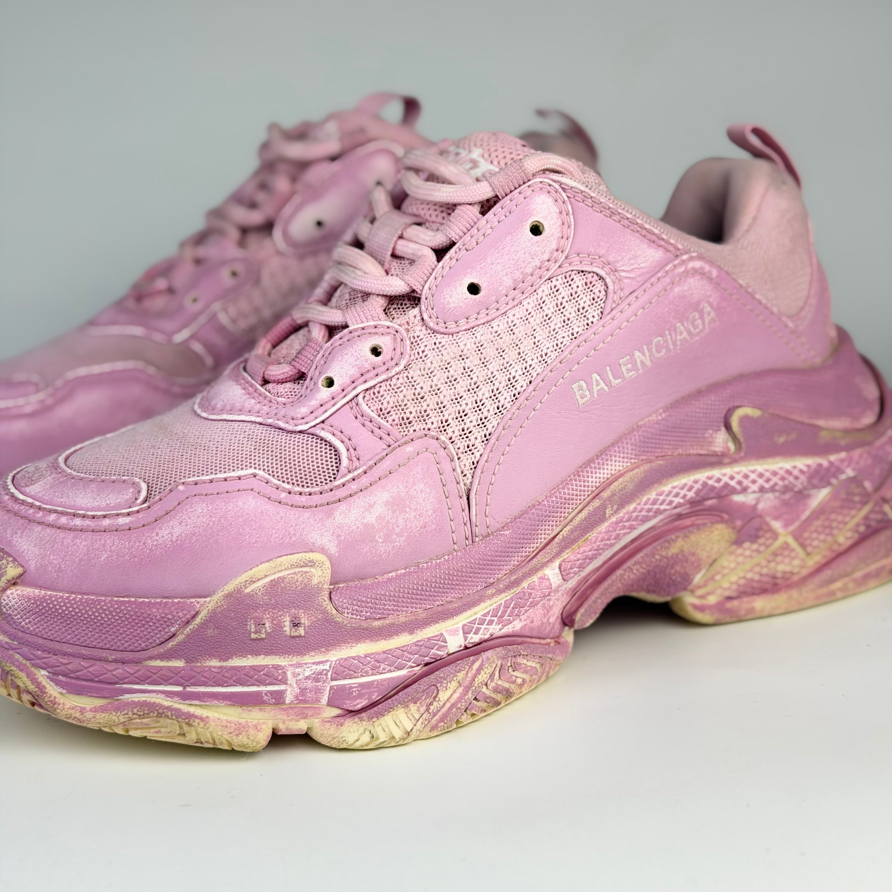 Balenciaga Triple S Distressed Pink