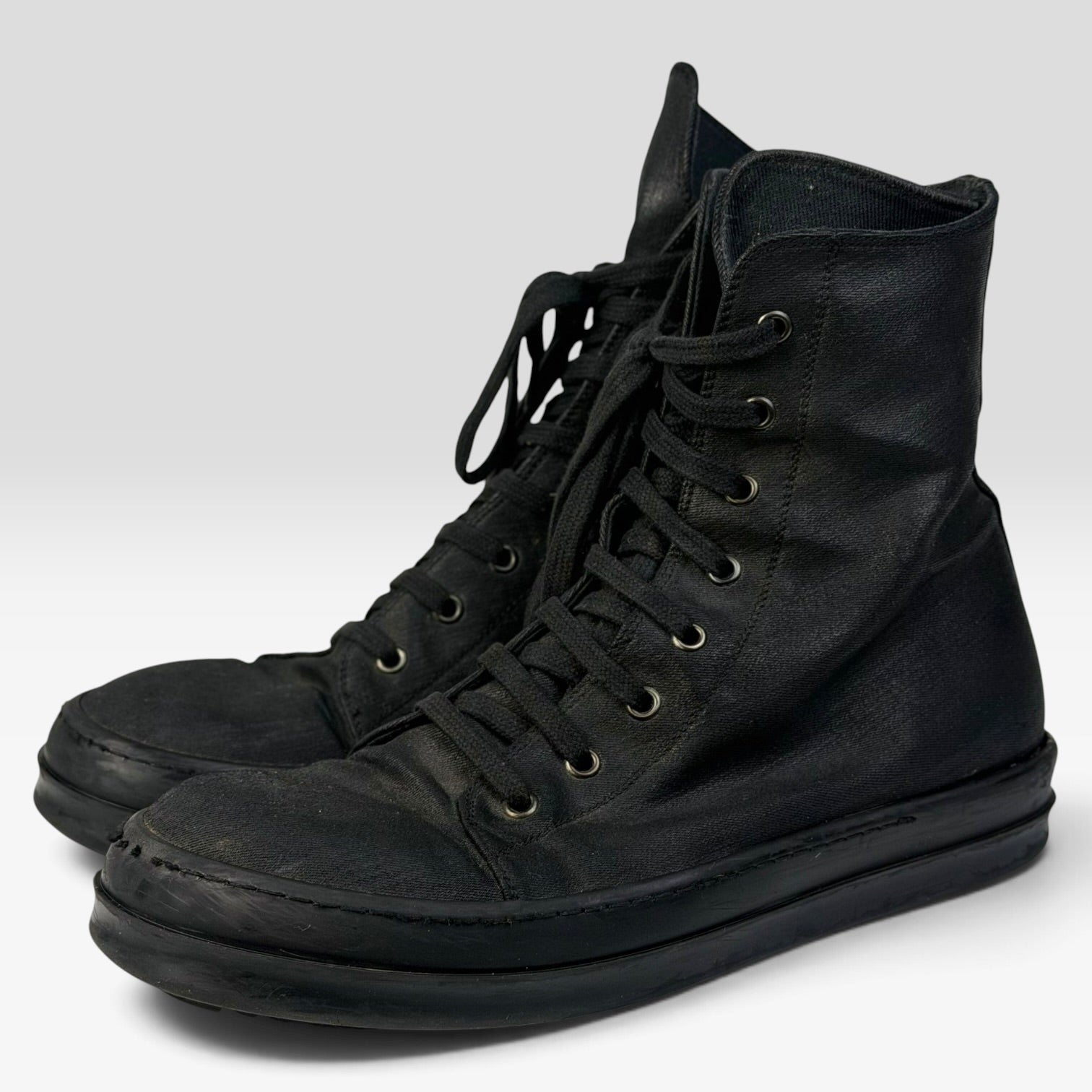 Rick Owens DRKSHDW Vegan Ramones Waxed Triple Black