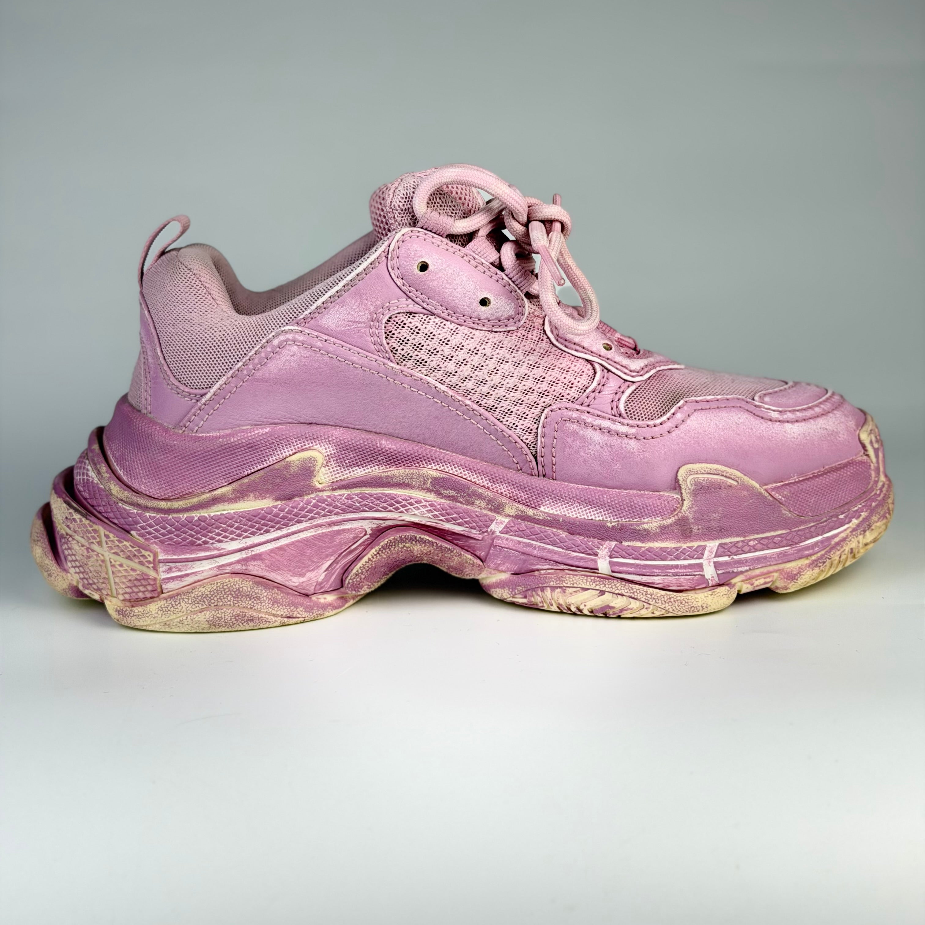 Balenciaga Triple S Distressed Pink