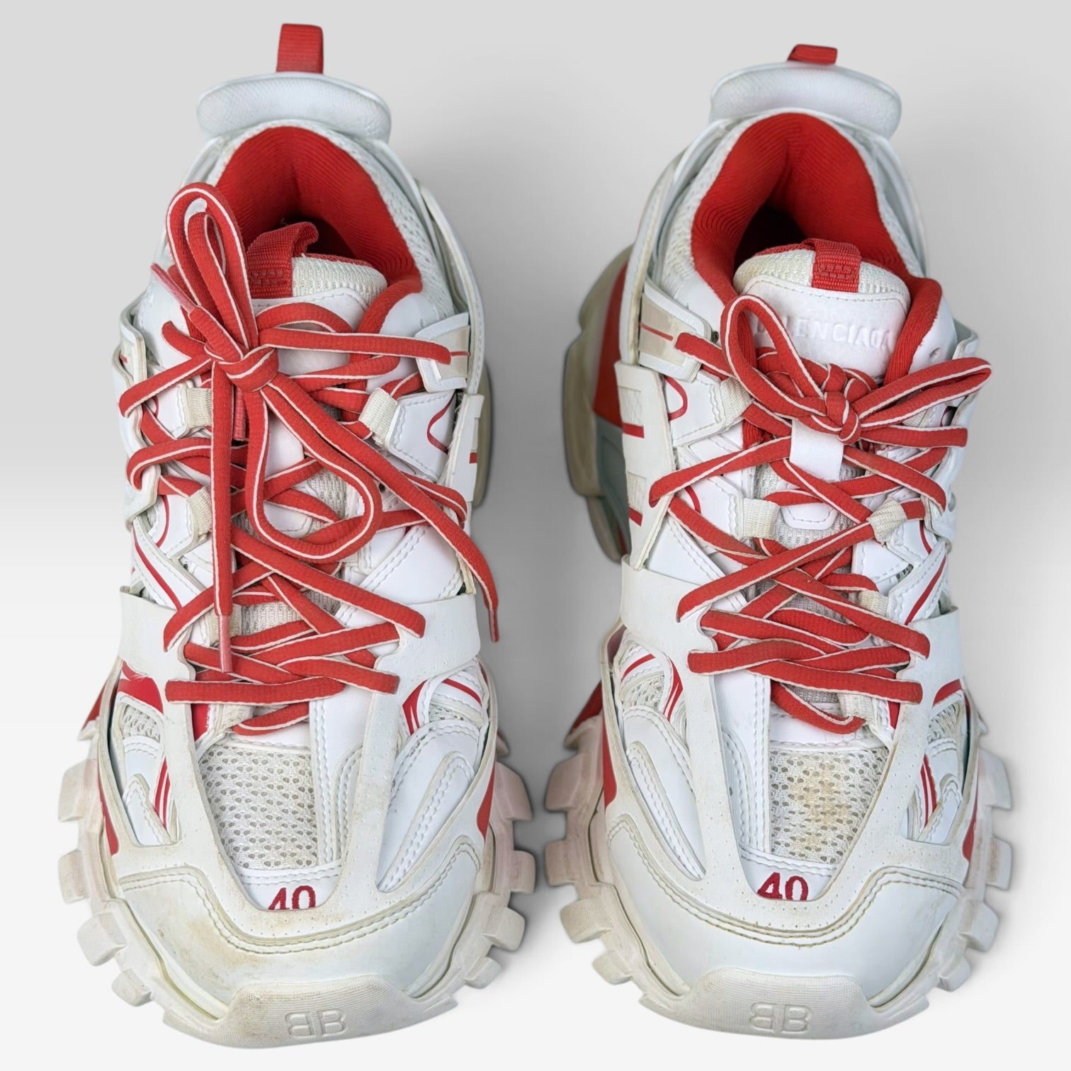Balenciaga Track White Red Worn Out