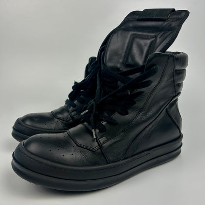 Rick Owens Geobasket Black Leather