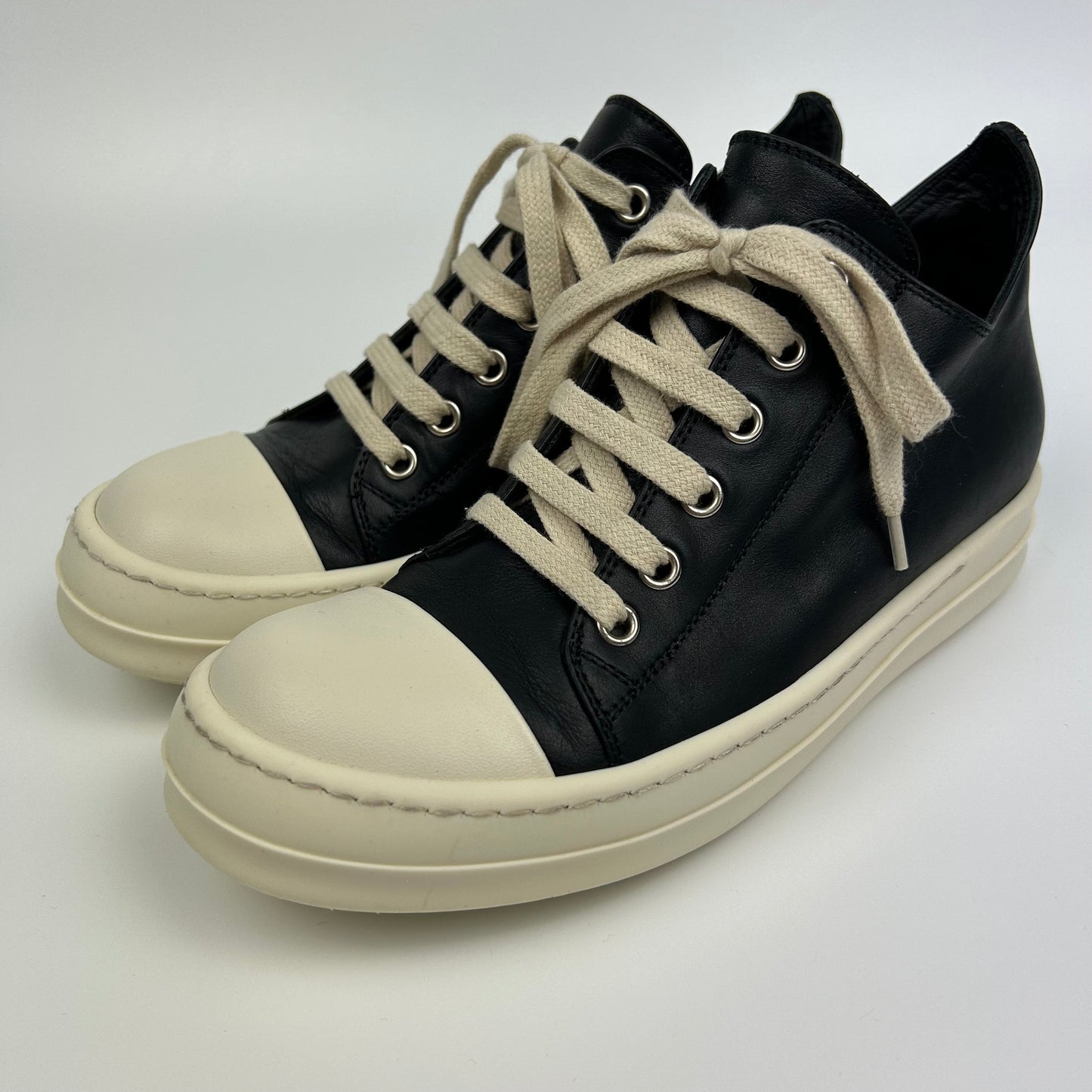Rick Owens Ramones Low Black Leather