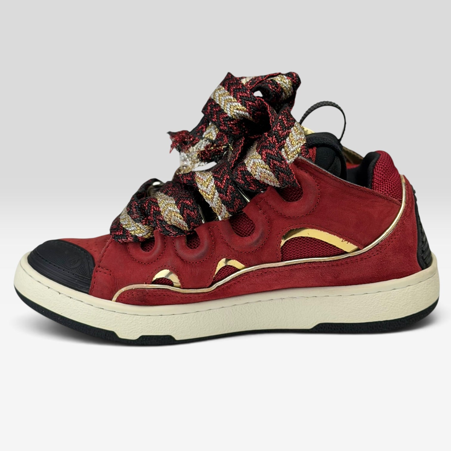 Lanvin Curb Red/Gold Sneakers