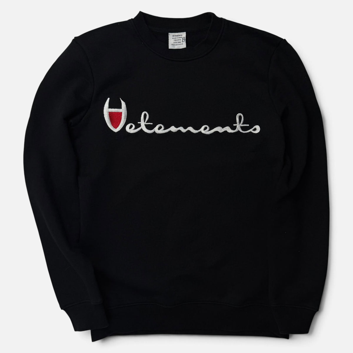 Vetements SS16 Champion Logo Crewneck Black