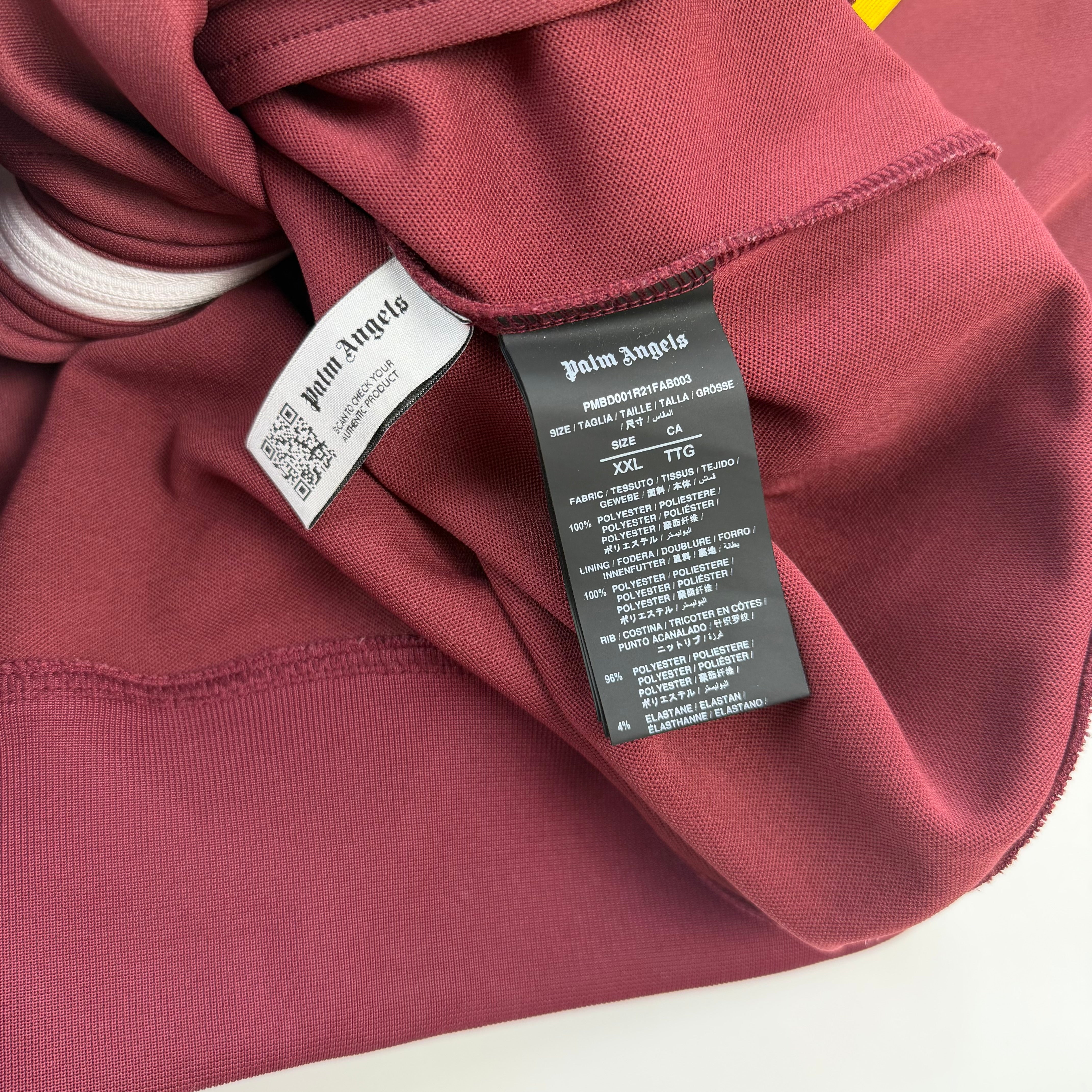 Palm Angels Track Jacket Burgundy/Yellow