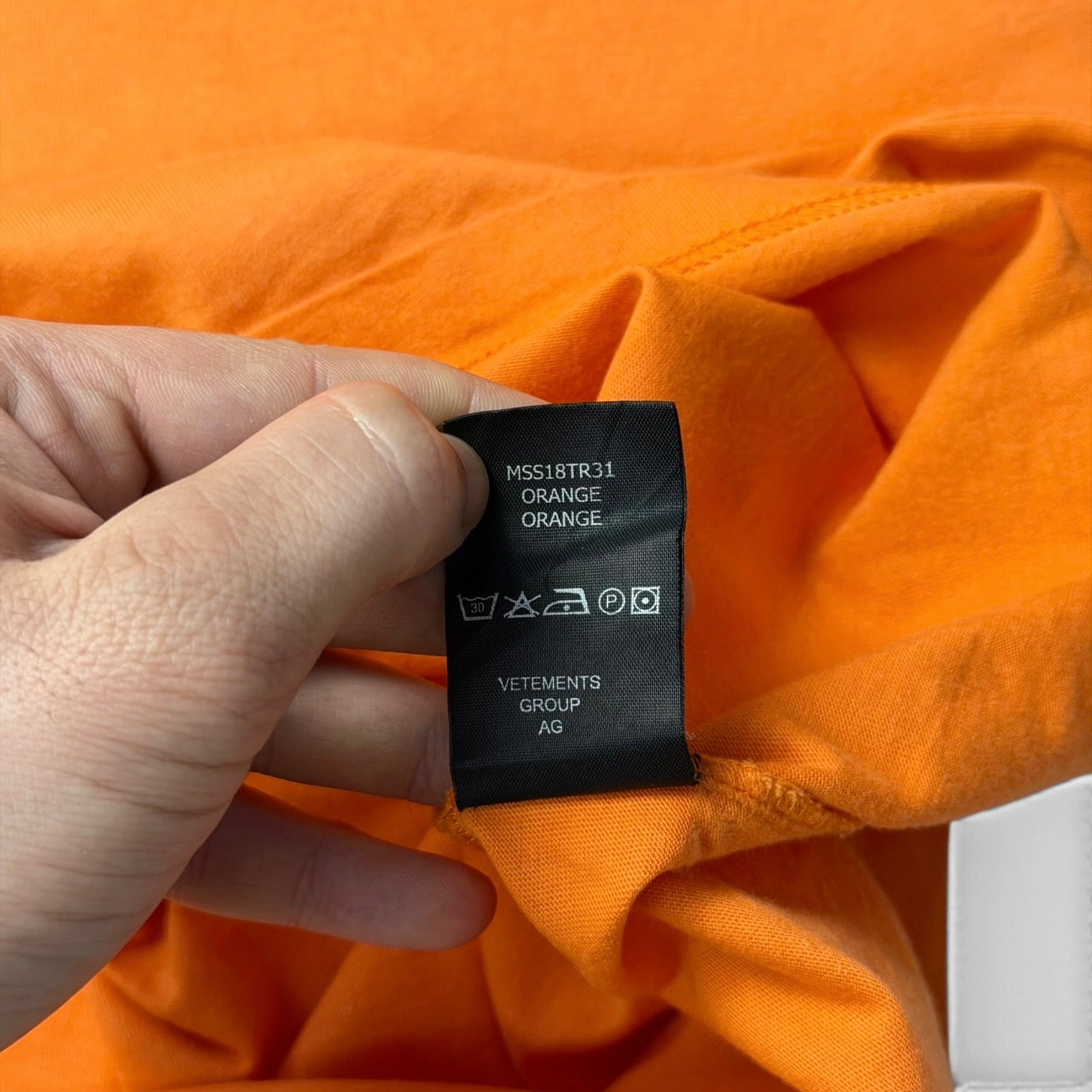 Vetements "Staff" Reflective T-Shirt Orange