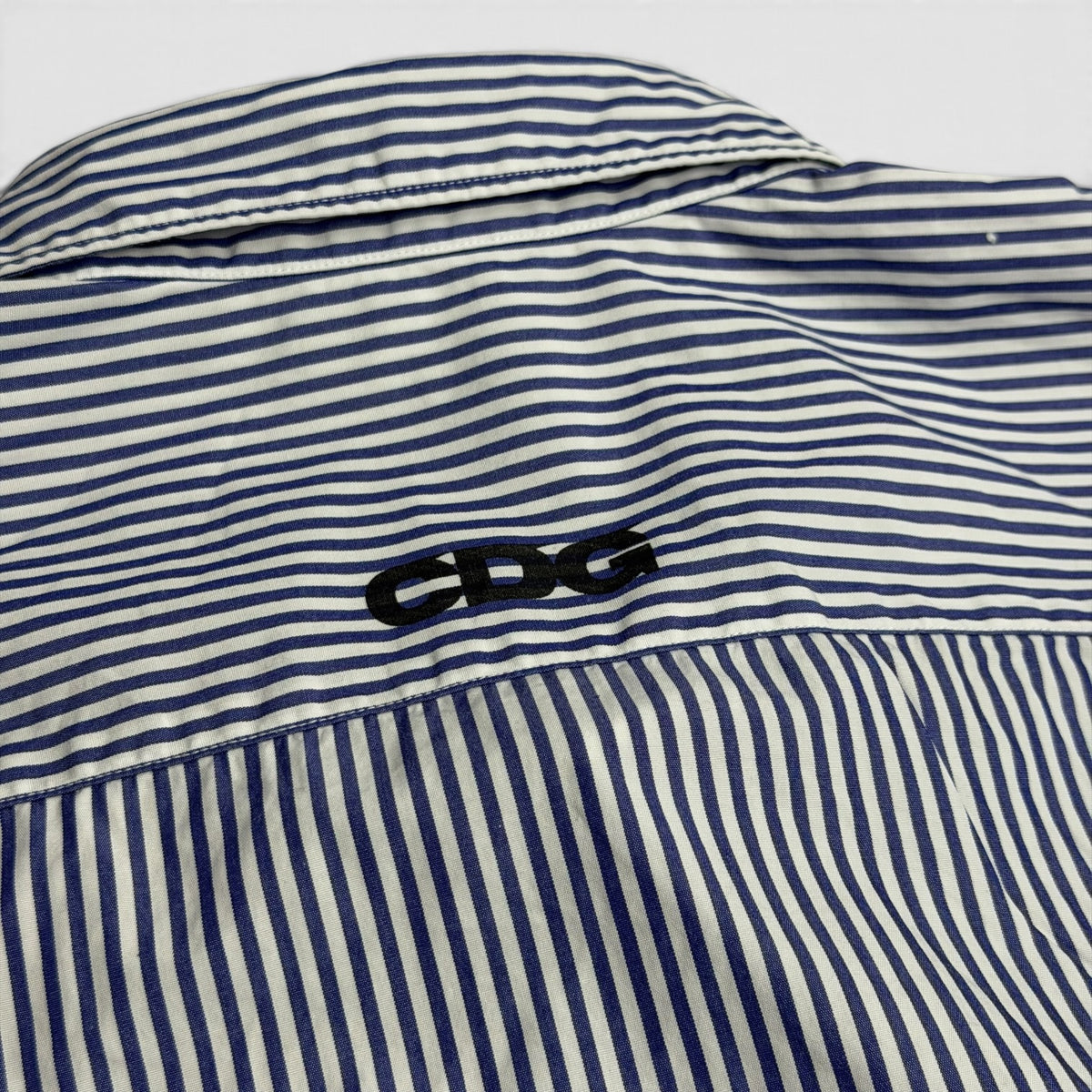 Comme Des Garçons Striped Button-Up Shirt White/Blue