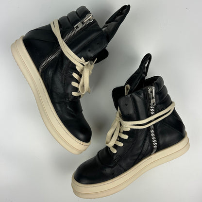 Rick Owens Geobasket Black Leather