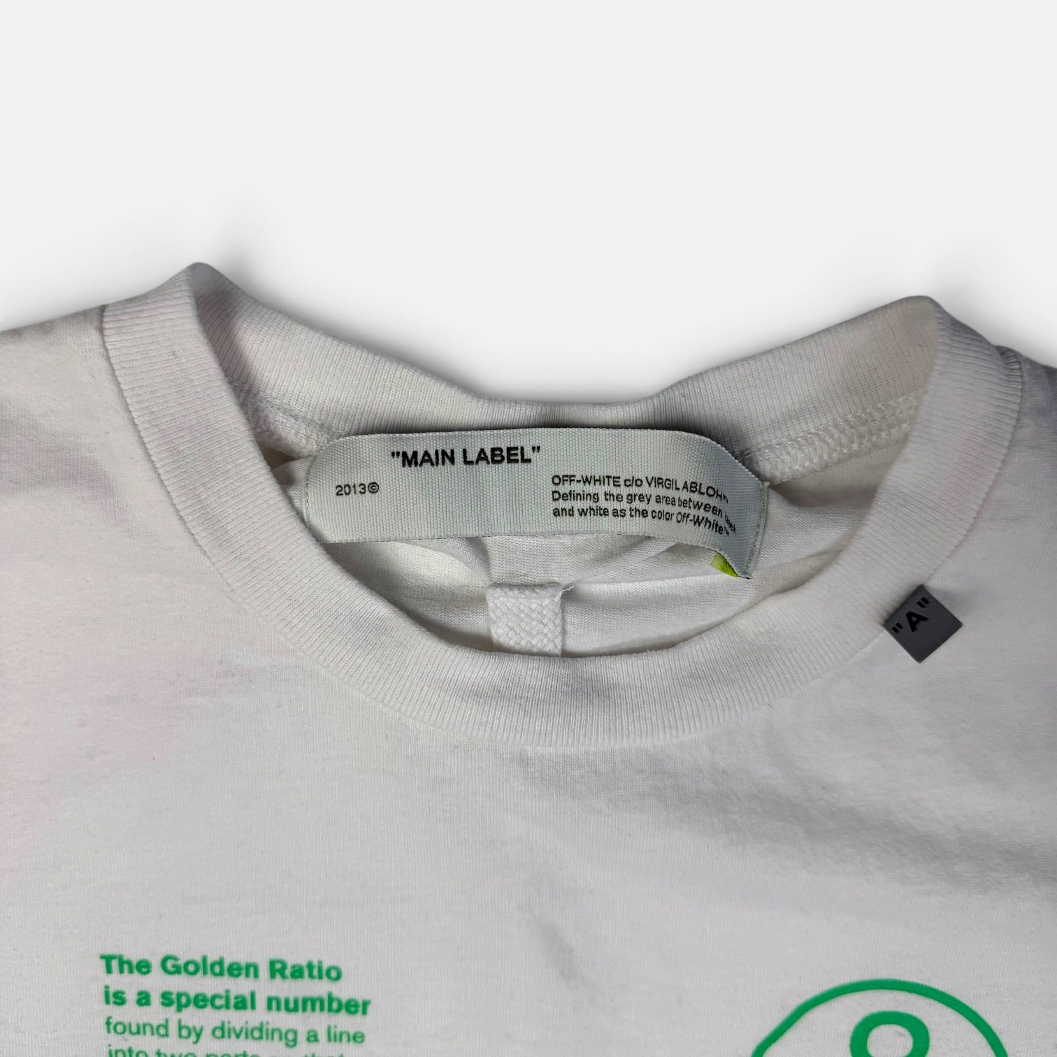 Off-White Golden Ratio T-Shirt, alb, detaliu material