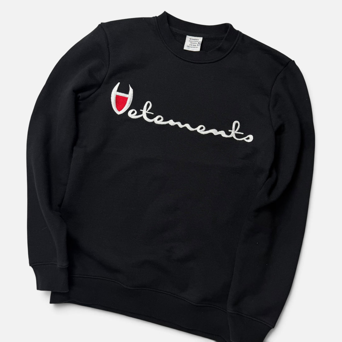 Vetements SS16 Champion Logo Crewneck Black