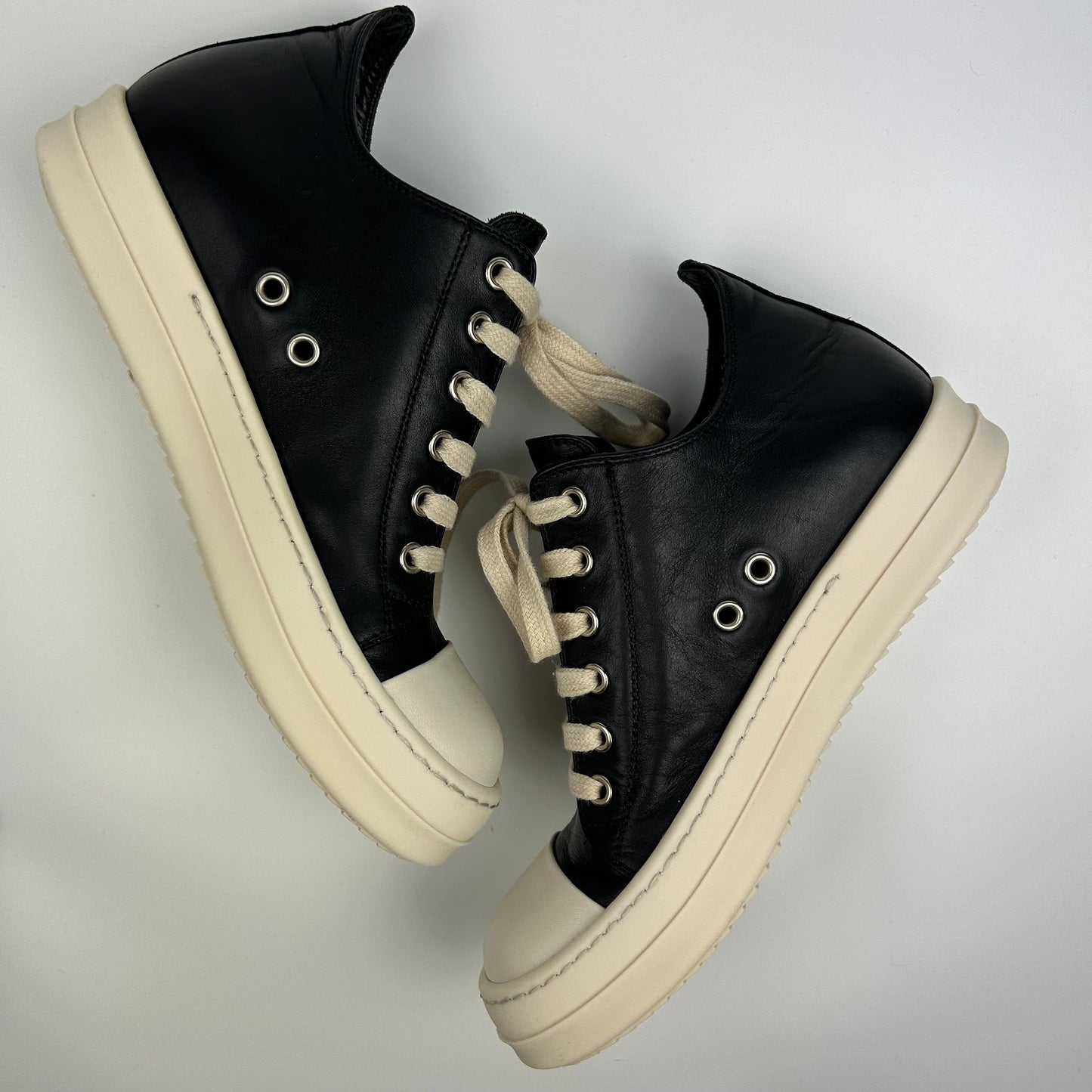 Rick Owens Ramones Low Black Leather