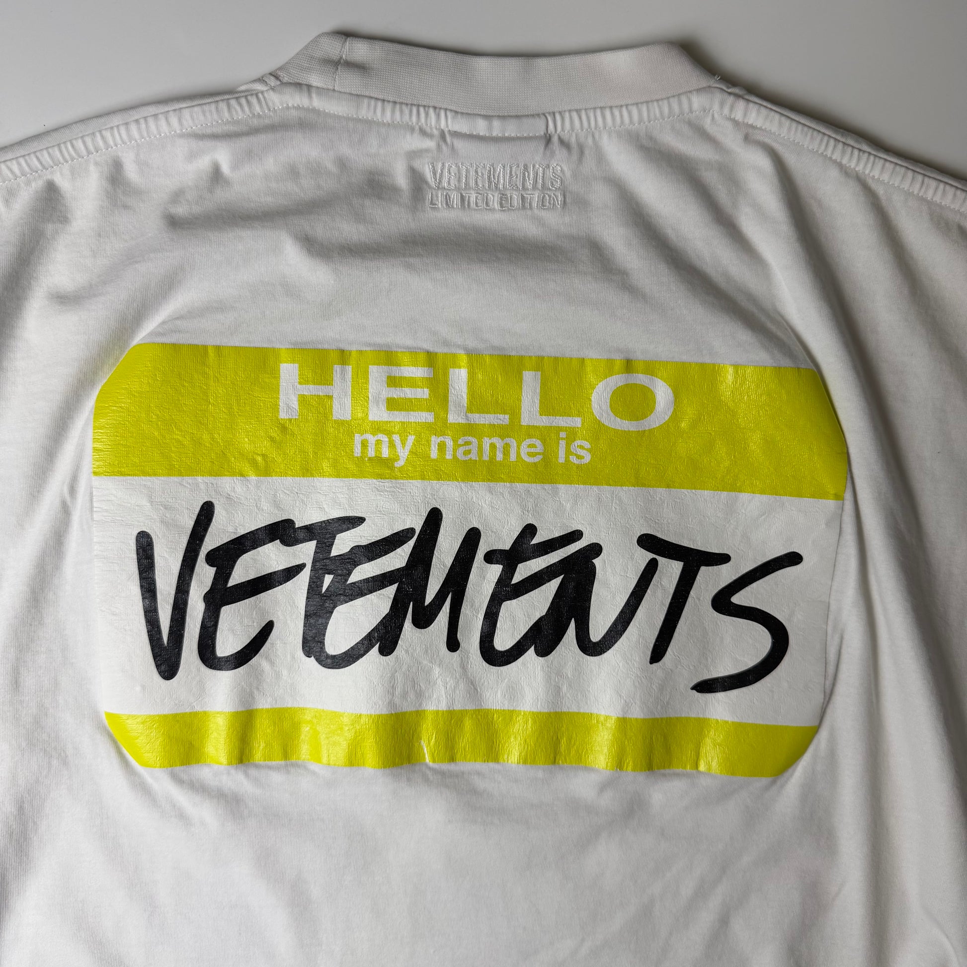 Vetements Hello My Name Is Vetements T-shirt