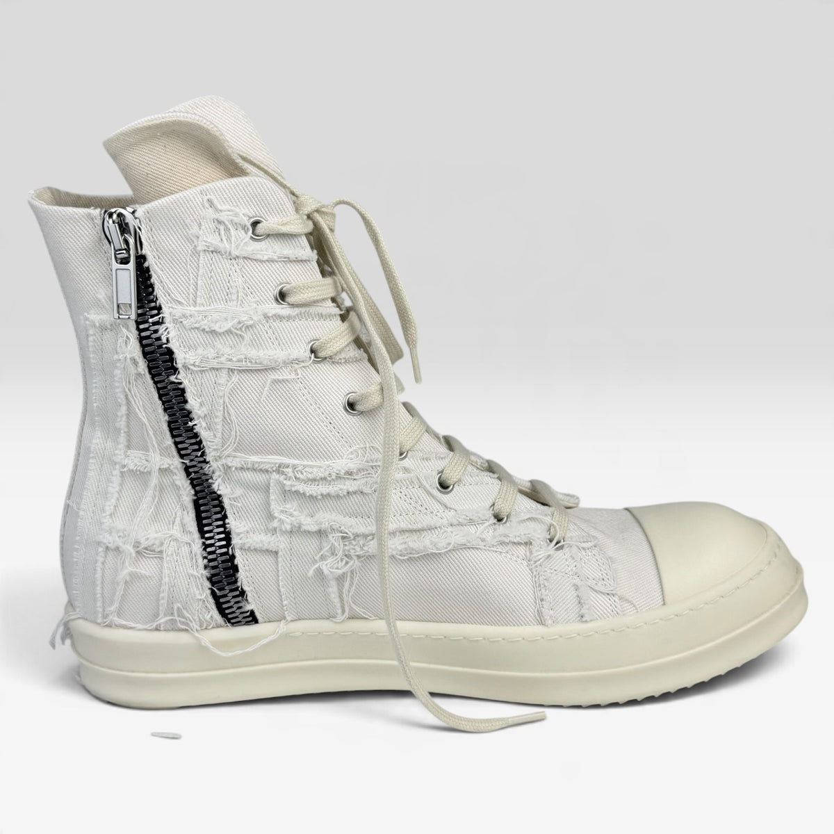 Rick Owens DRKSHDW Ramones High Slashed Cream/Milk – Incaltaminte Barbati RICK OWENS DRKSHDW la V STEALS – RICK OWENS