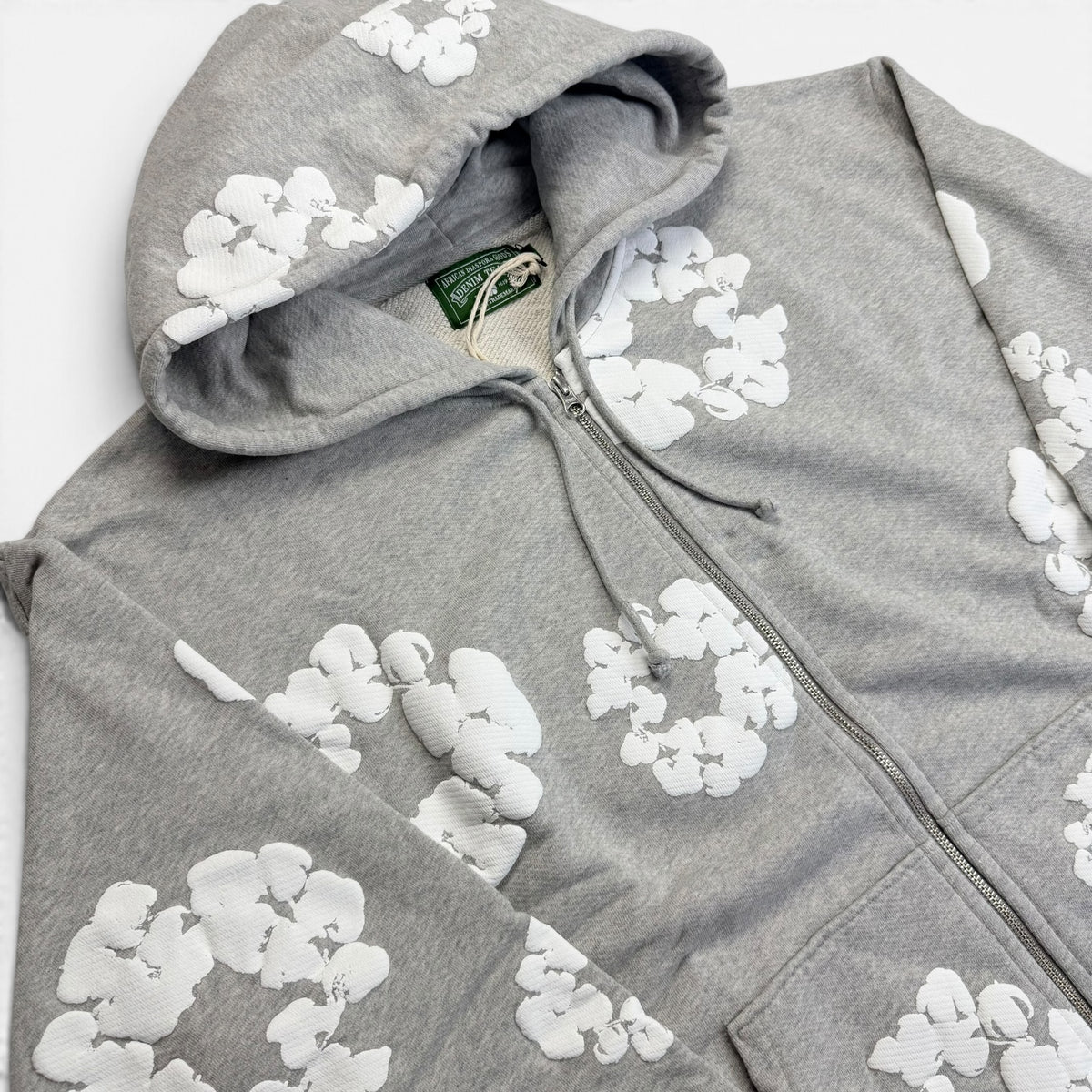 Denim Tears Cotton Wreath Zip Hoodie Grey