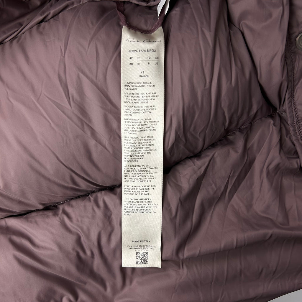 Rick Owens Funnel Neck Down Puffer Jacket