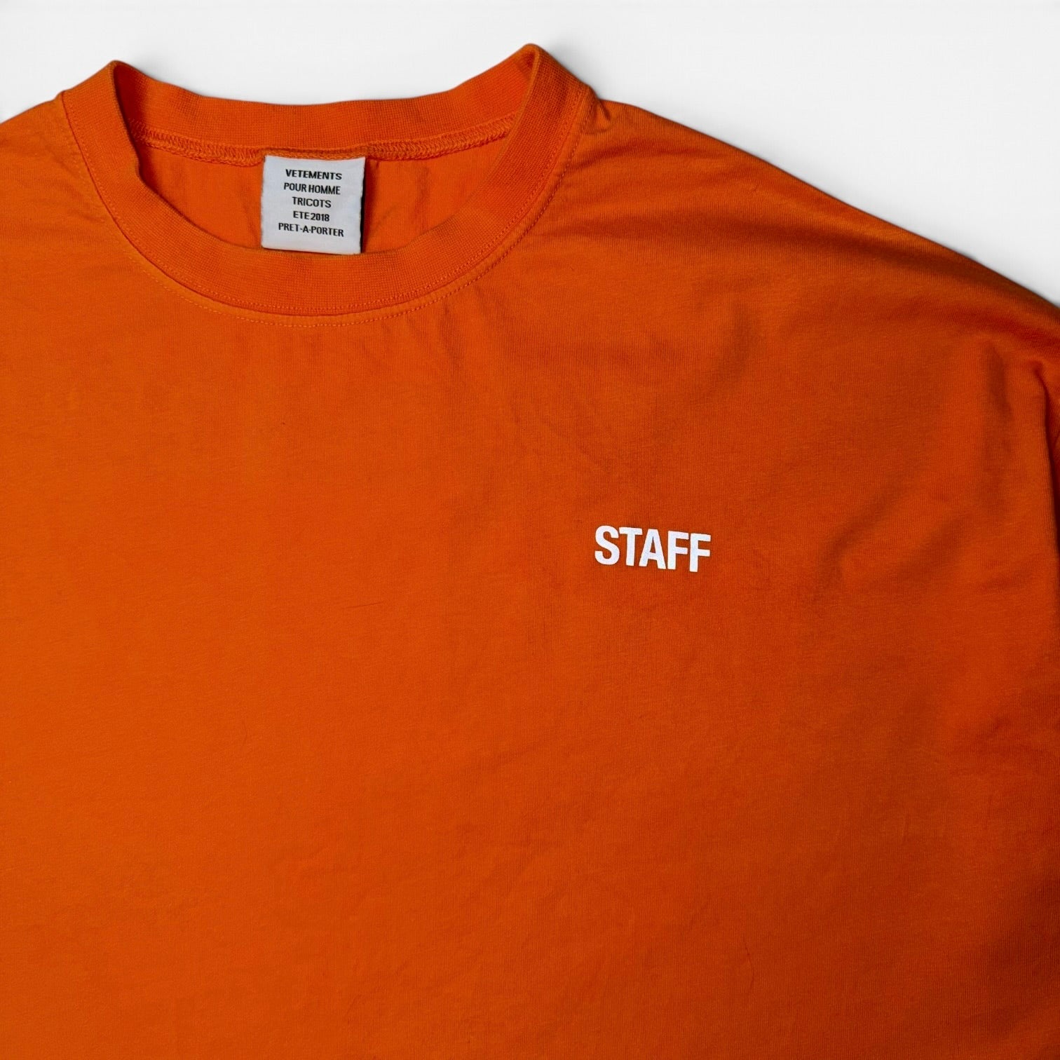 Vetements "Staff" Reflective T-Shirt Orange