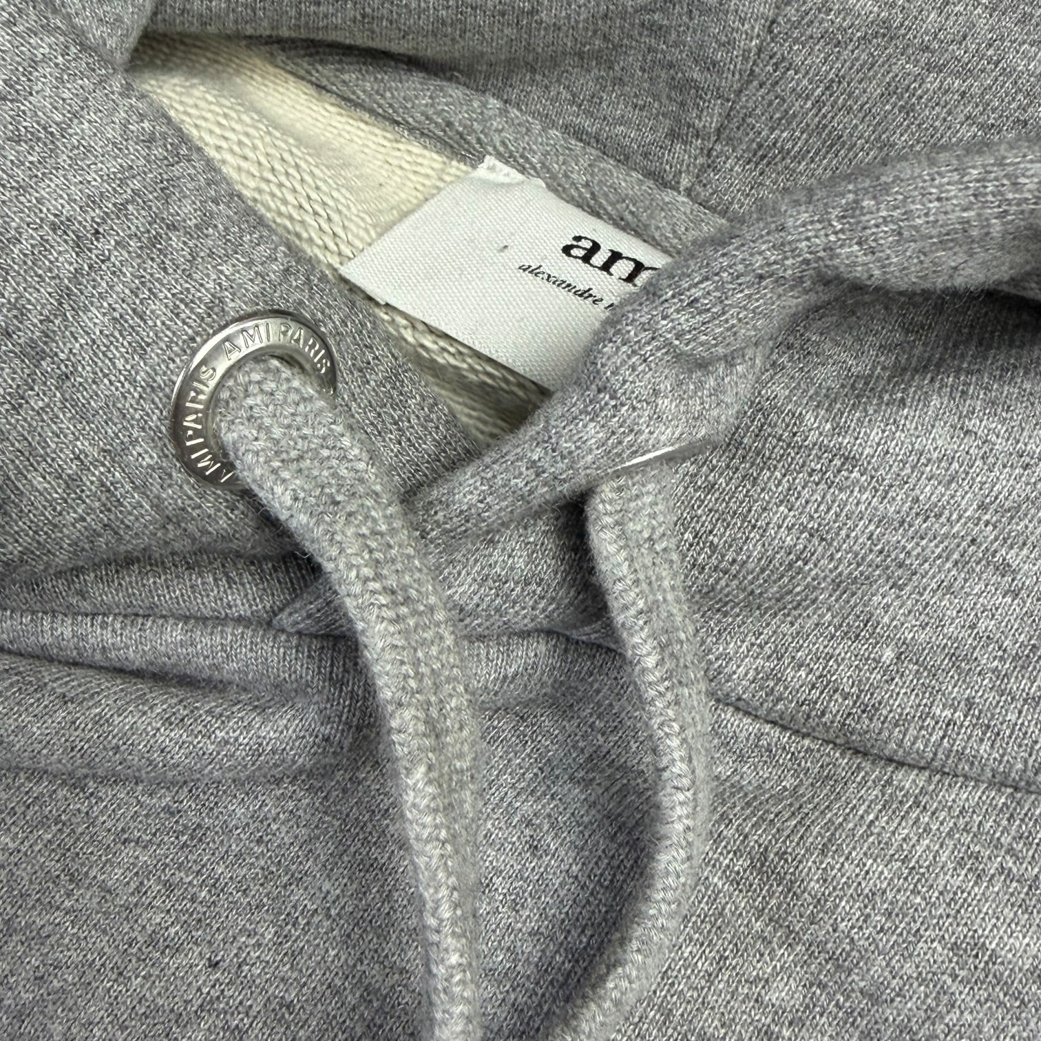 AMI Paris Logo Hoodie Grey