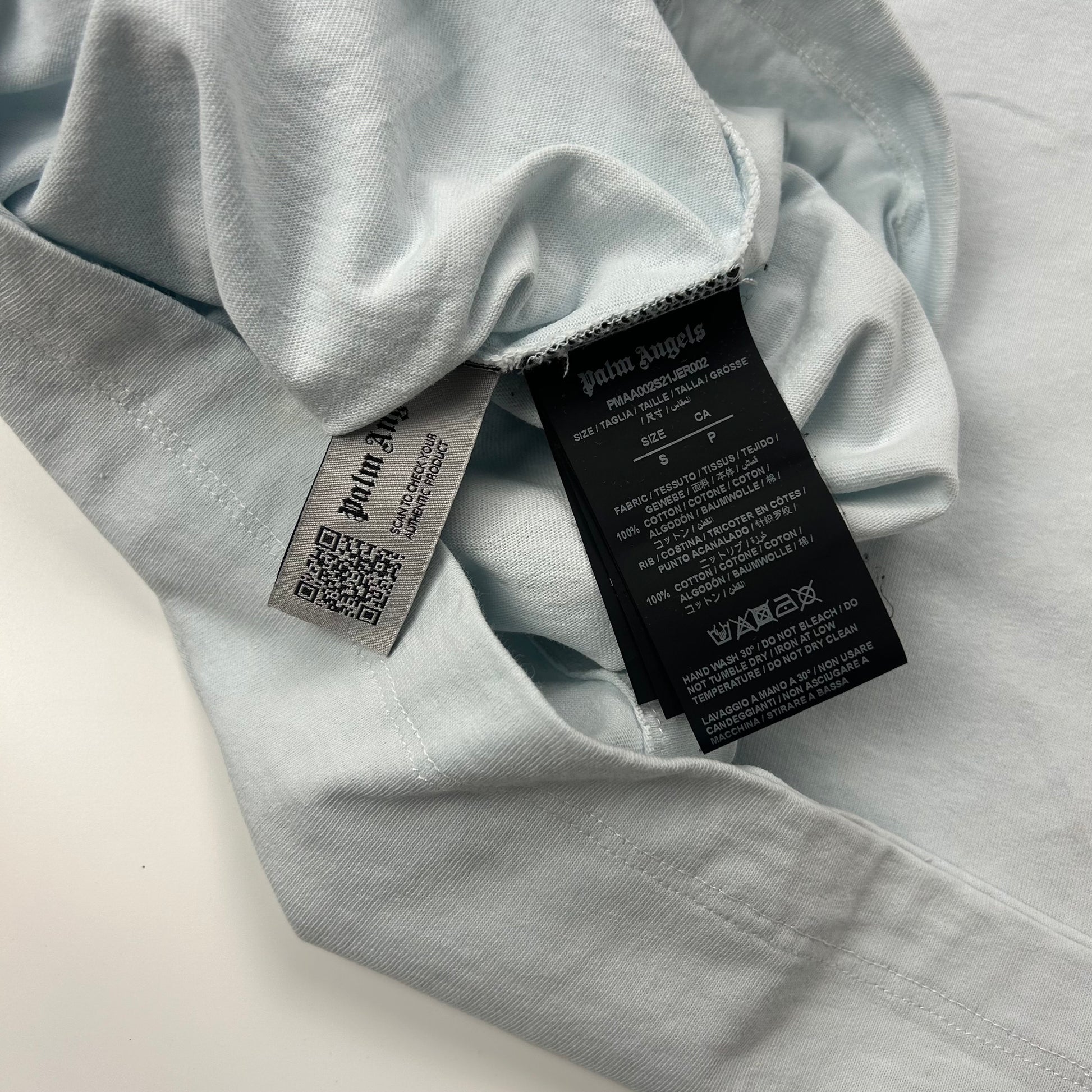 Palm Angels Baby Blue Logo T-shirt