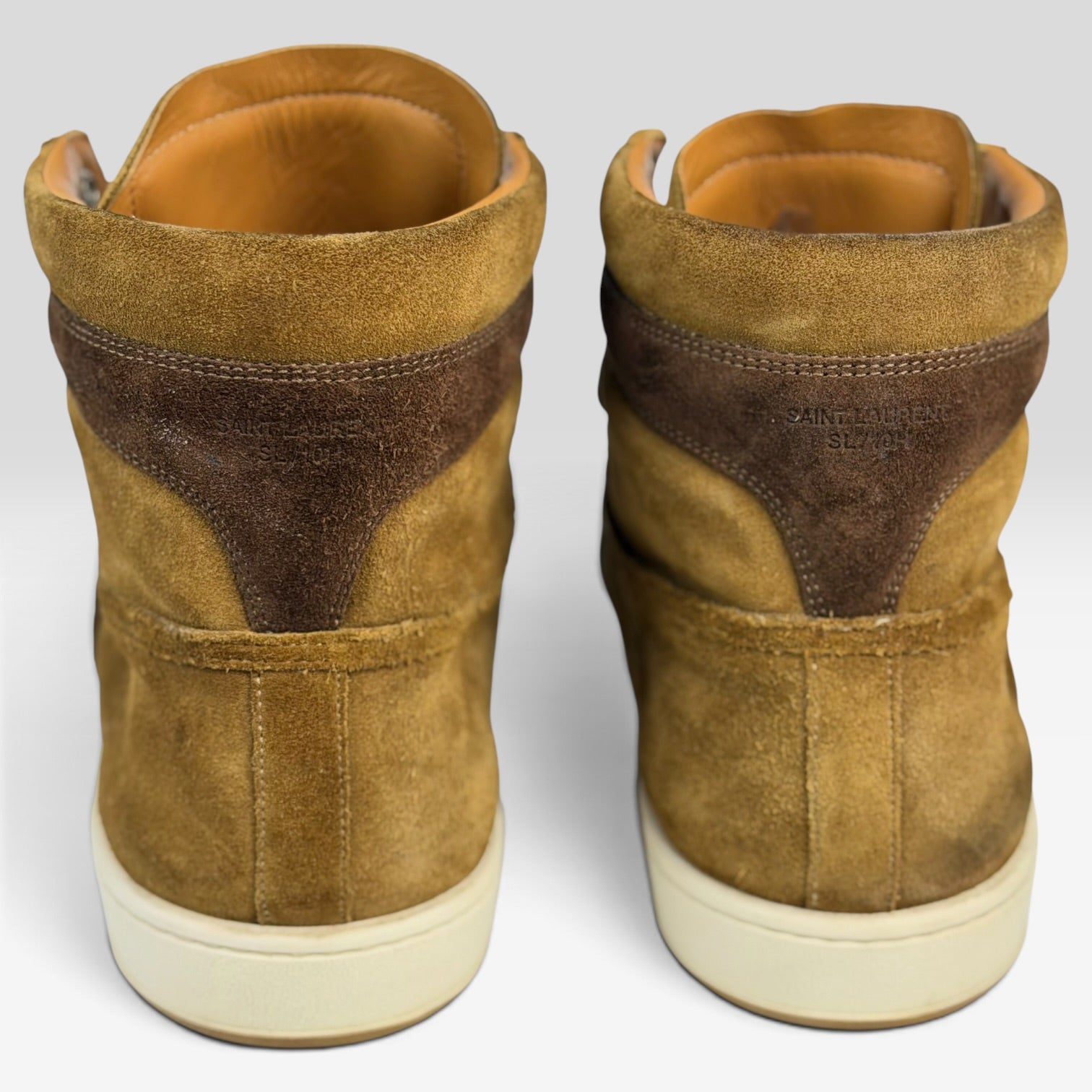 Saint Laurent SL/10H High-Top Two-Tone Suede Brown