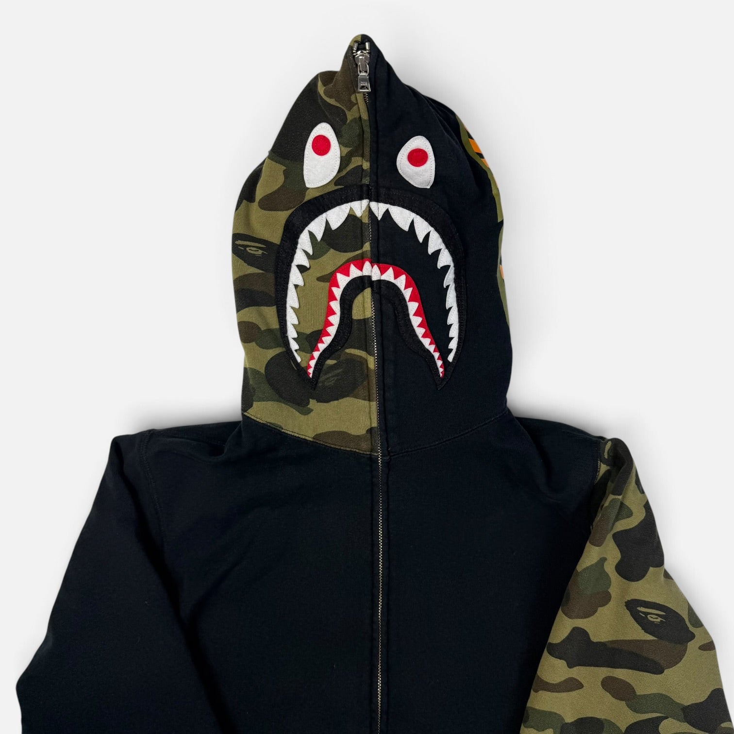 BAPE Shark Full Zip Hoodie Black/Camo | Hanorac BAPE