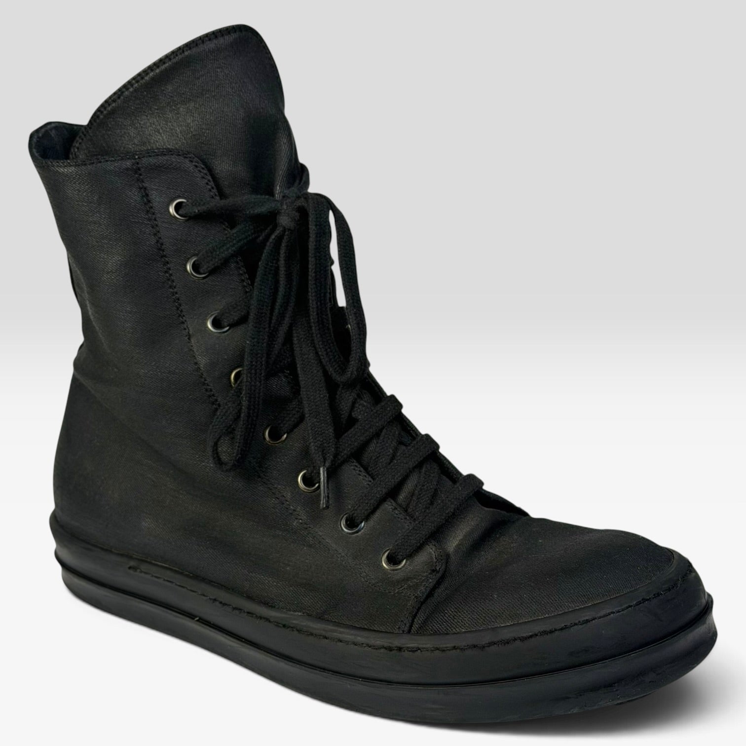 Rick Owens DRKSHDW Vegan Ramones Waxed Triple Black
