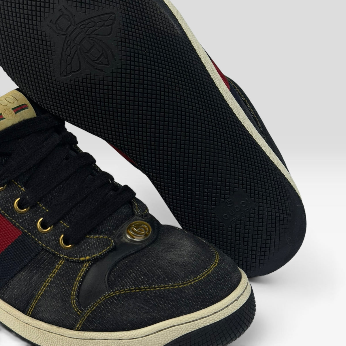 Gucci Screener Denim Sneakers