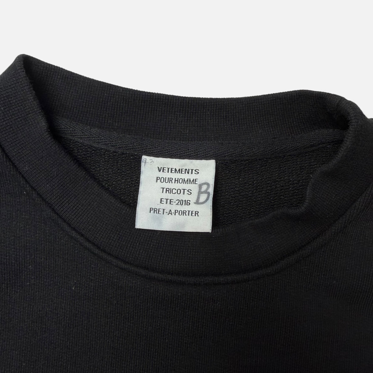 Vetements SS16 Champion Logo Crewneck Black