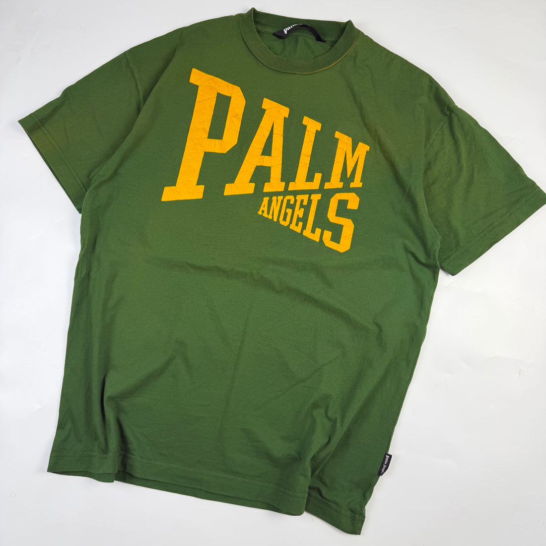 Palm Angels College Logo T-Shirt Yellow, verde, vedere din față