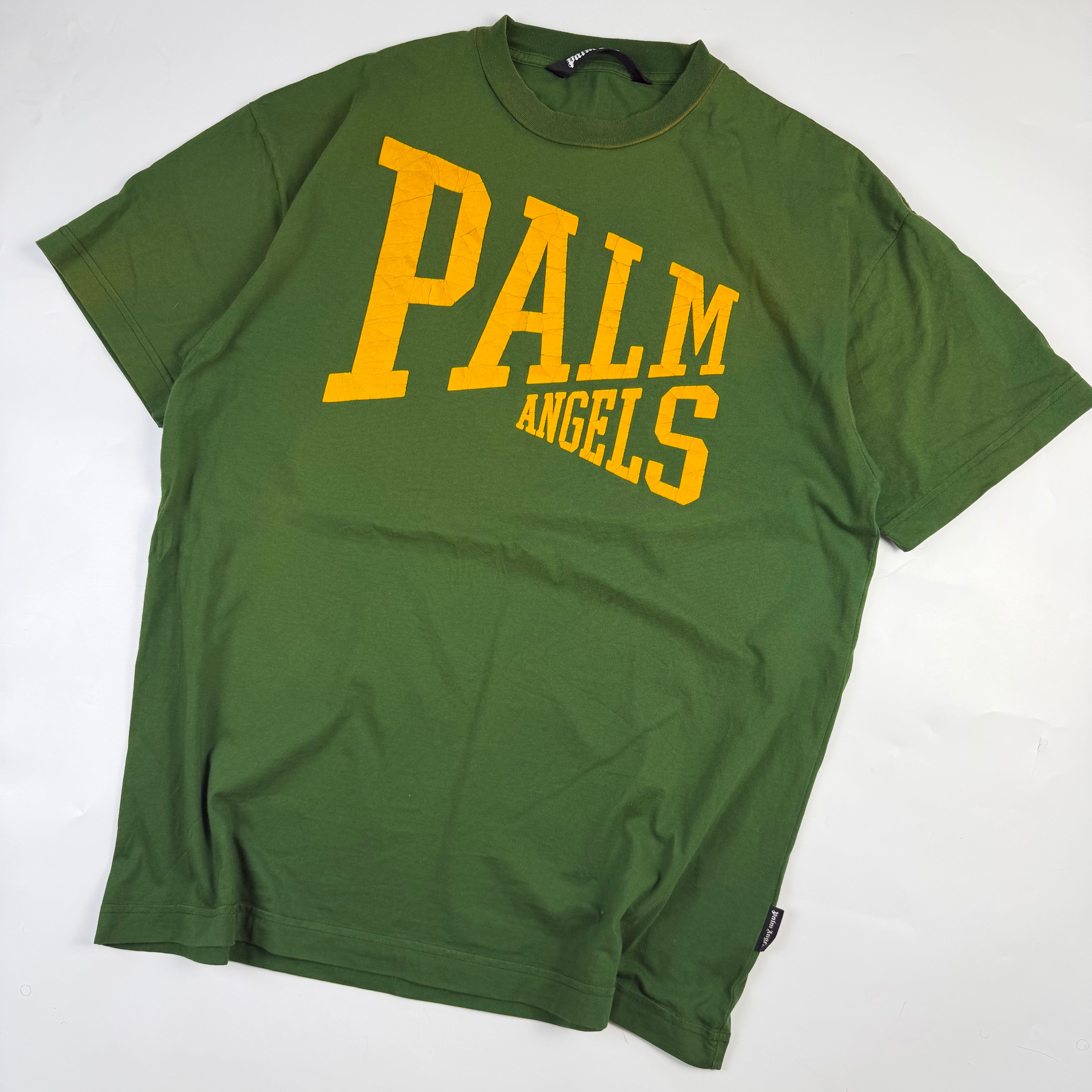 Palm Angels College Logo T-Shirt Green/Yellow