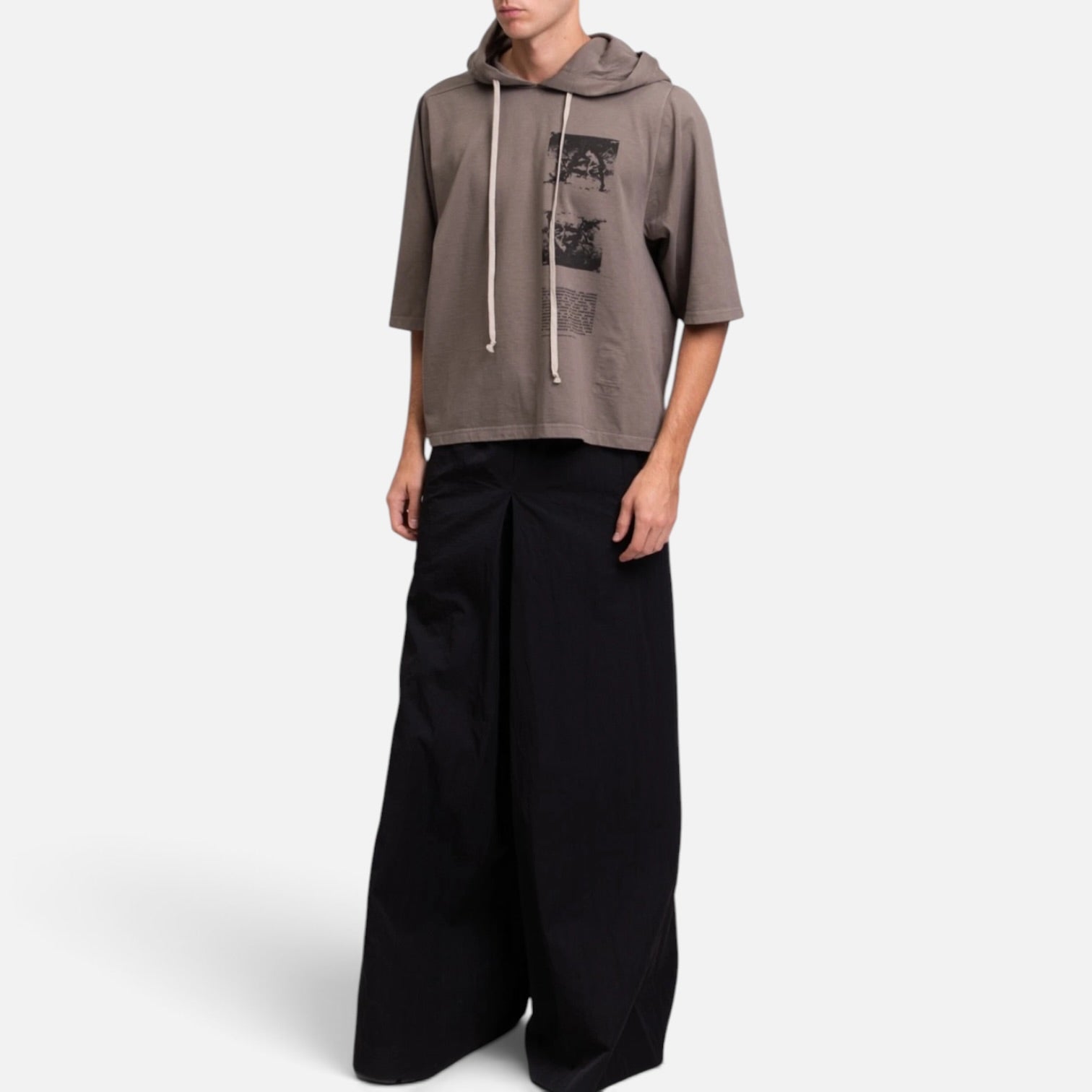 Rick Owens DRKSHDW Cropped Jumbo Hoodie Grey SS20