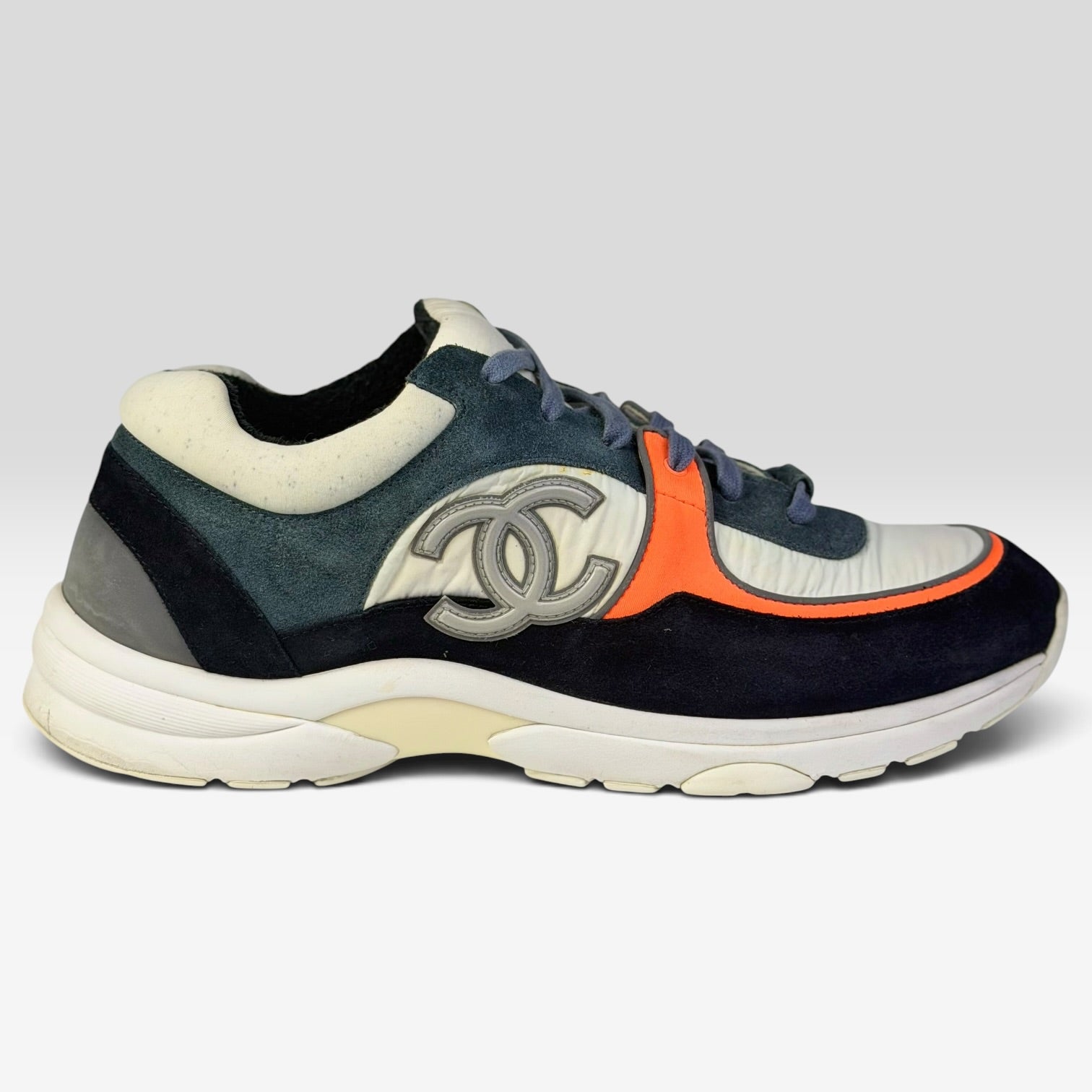 Chanel CC Logo Runner Sneakers Navy/White/Orange | Sneakers Chanel