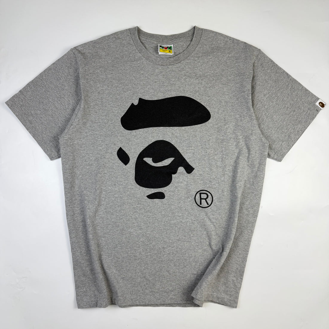 BAPE Big Ape Face T-Shirt, gri, vedere din față
