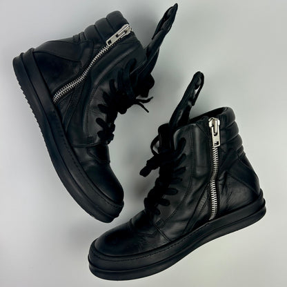 Rick Owens Geobasket Black Leather