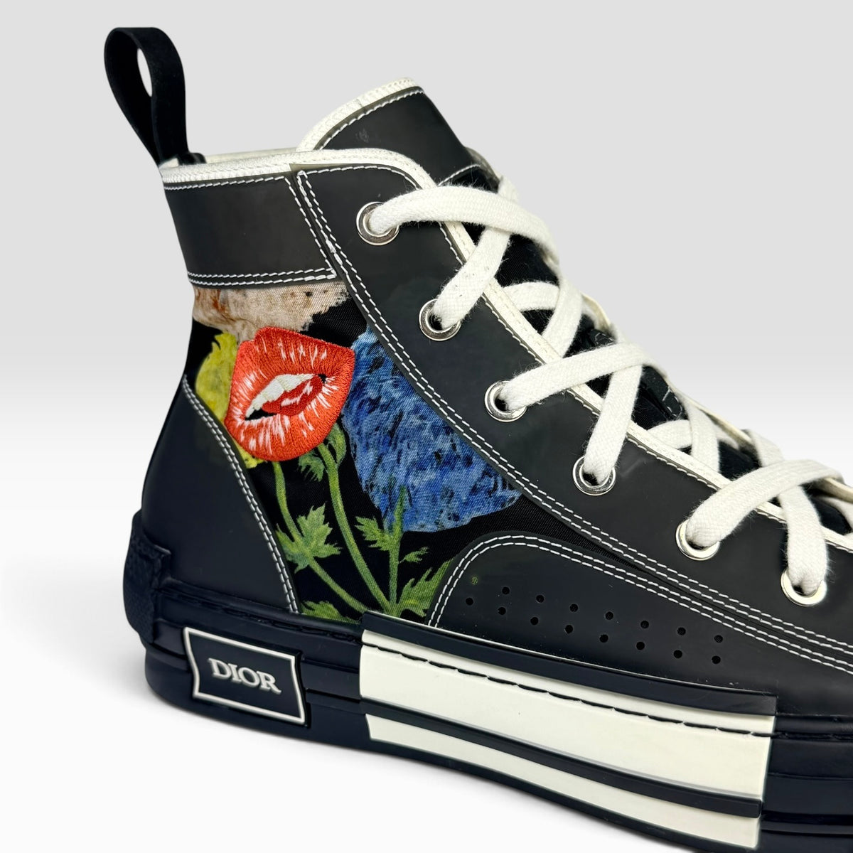 Dior B23 High-Top Raymond Pettibon "Lip Flower"