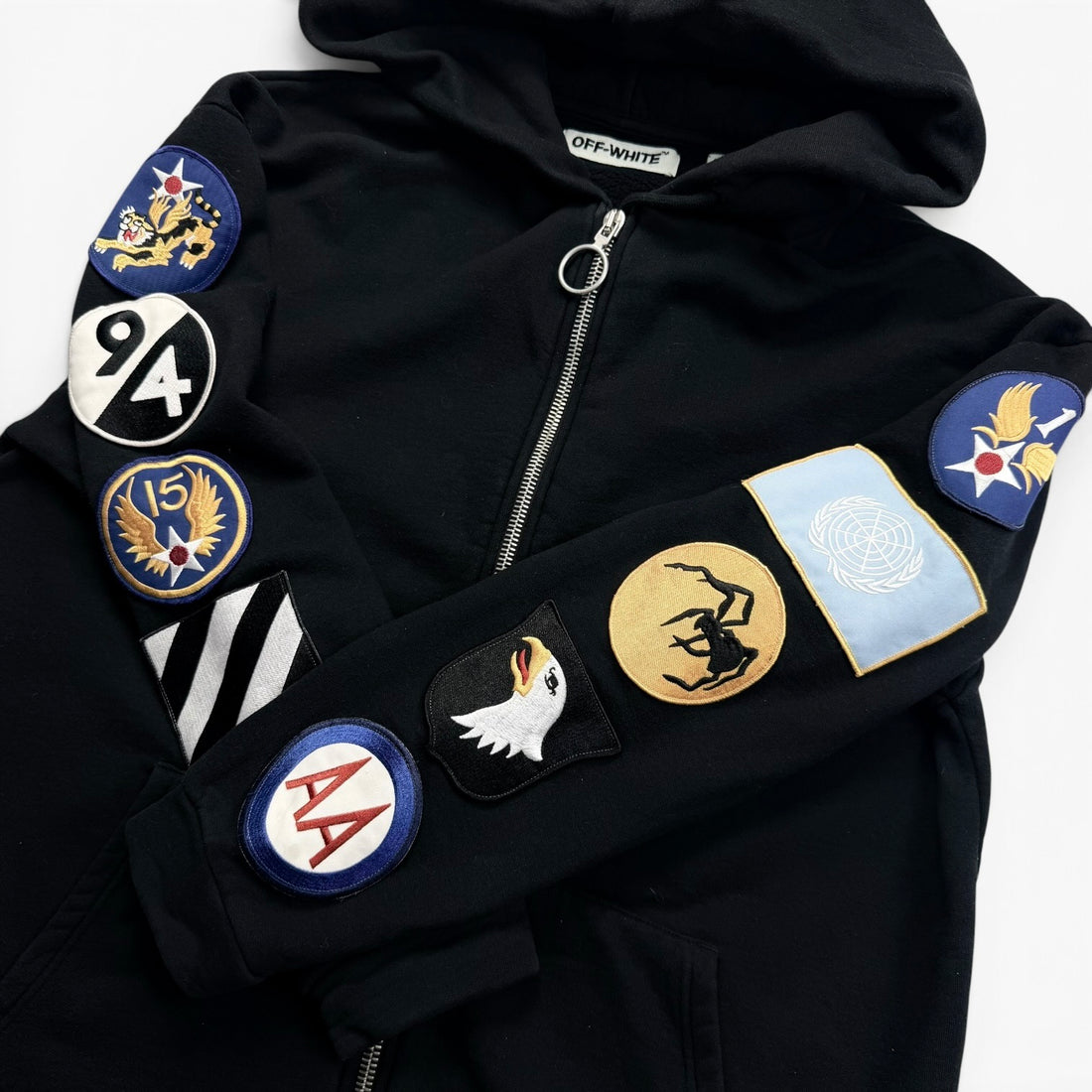 Off-White Patches Zip Hoodie Black
