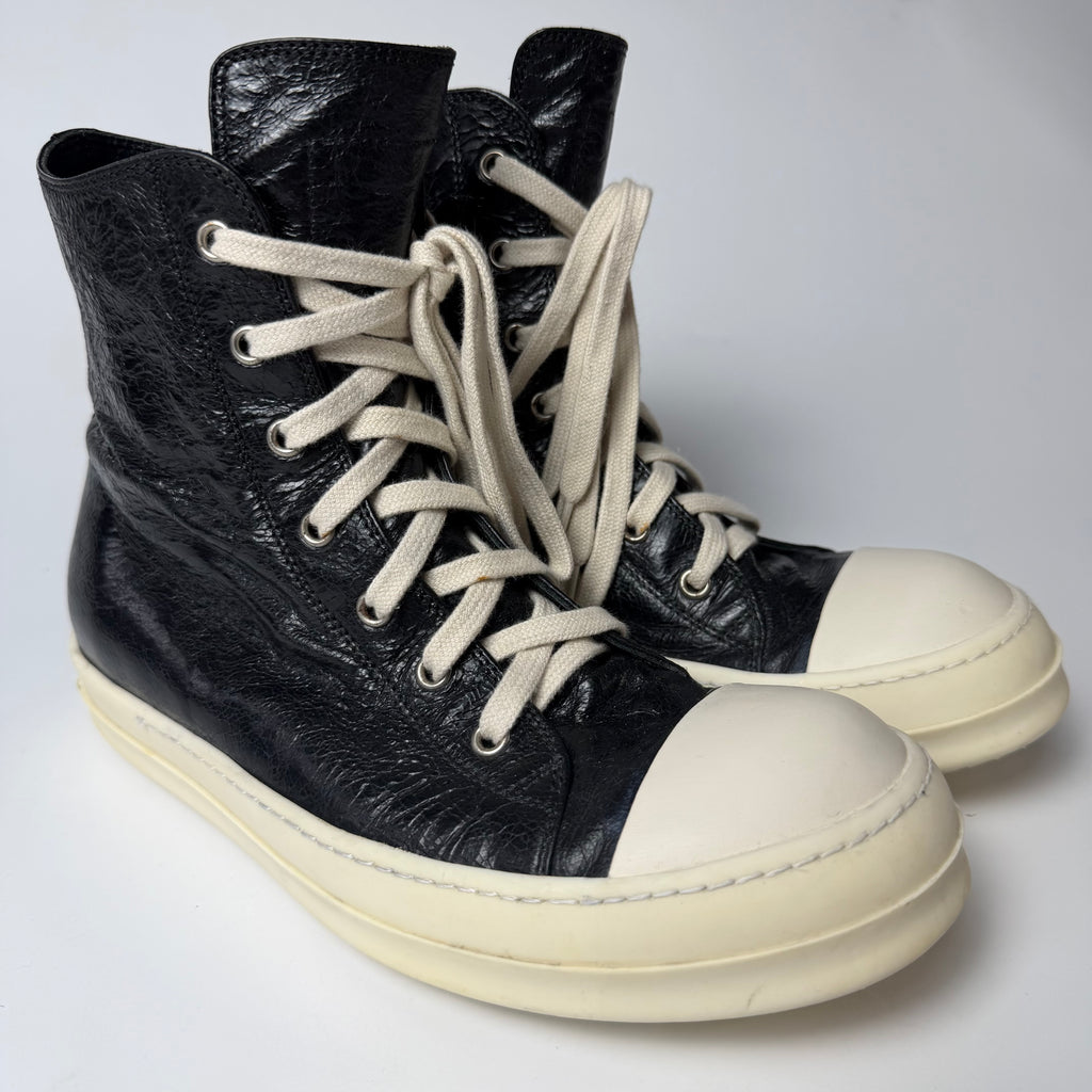 Rick Owens Runched Leather Ramones