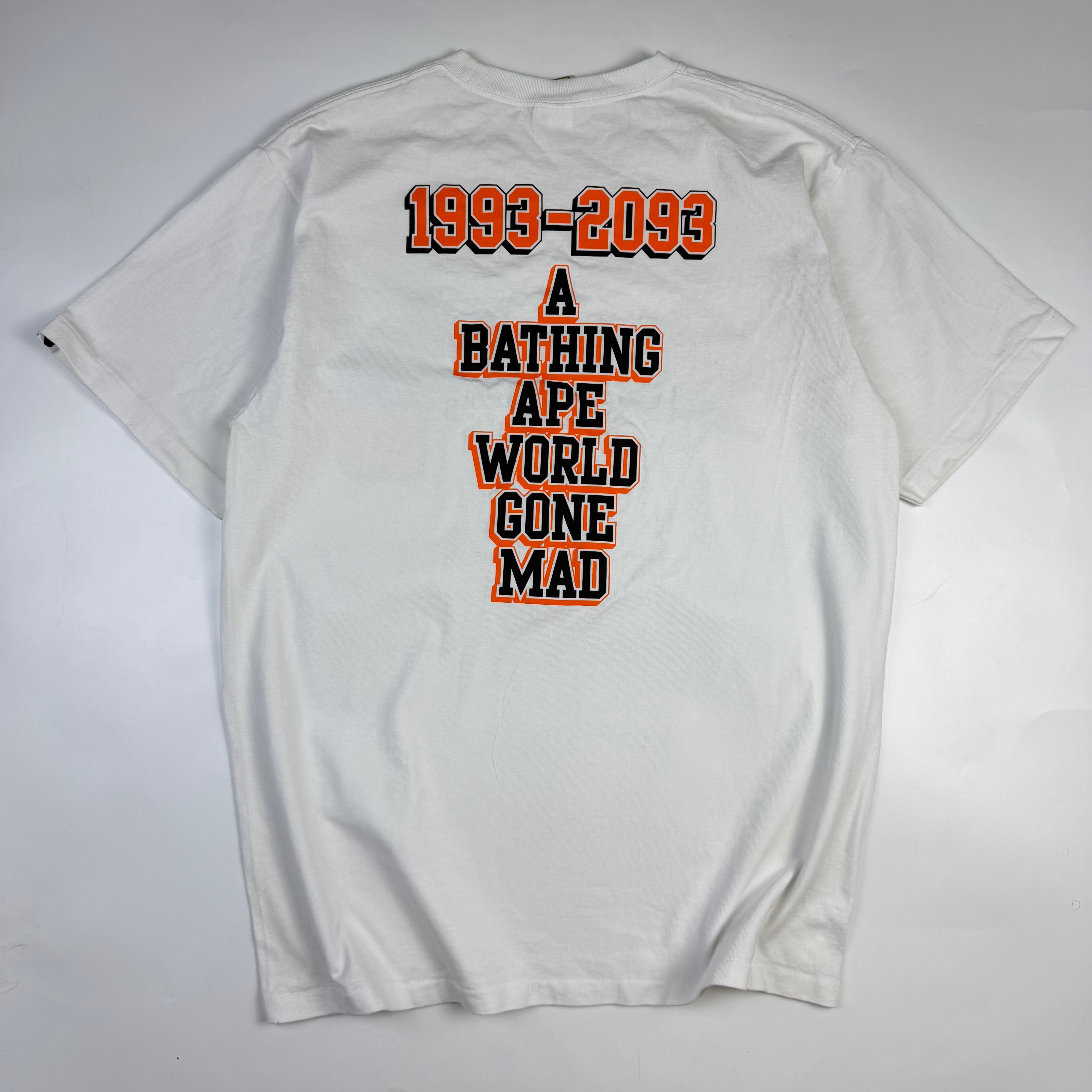 BAPE Bathing Ape 93 Baseball Script T-Shirt White